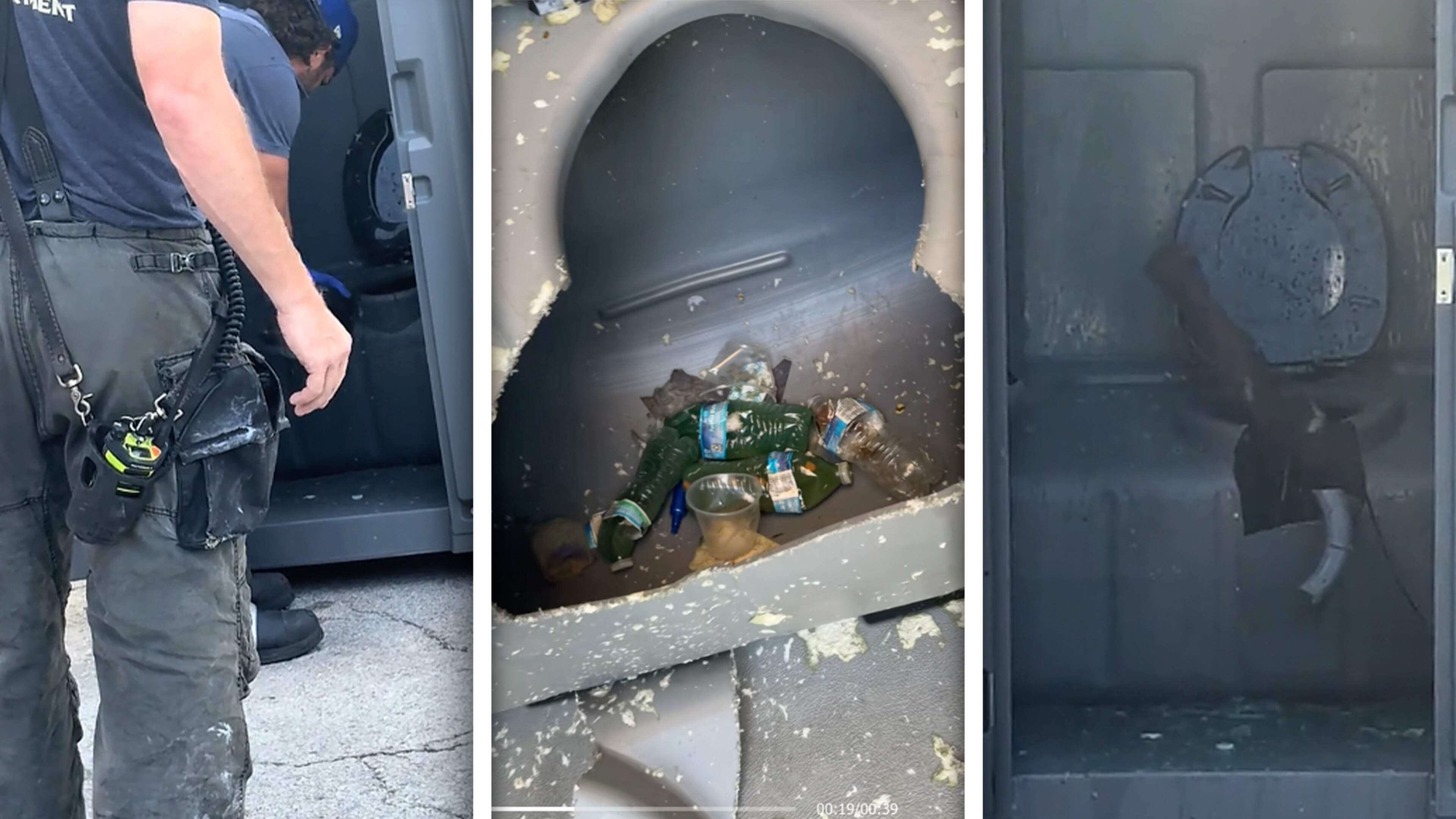 Man probeert flesje te pakken, maar komt vast te zitten in stinkende afvaltank van mobiel toilet
