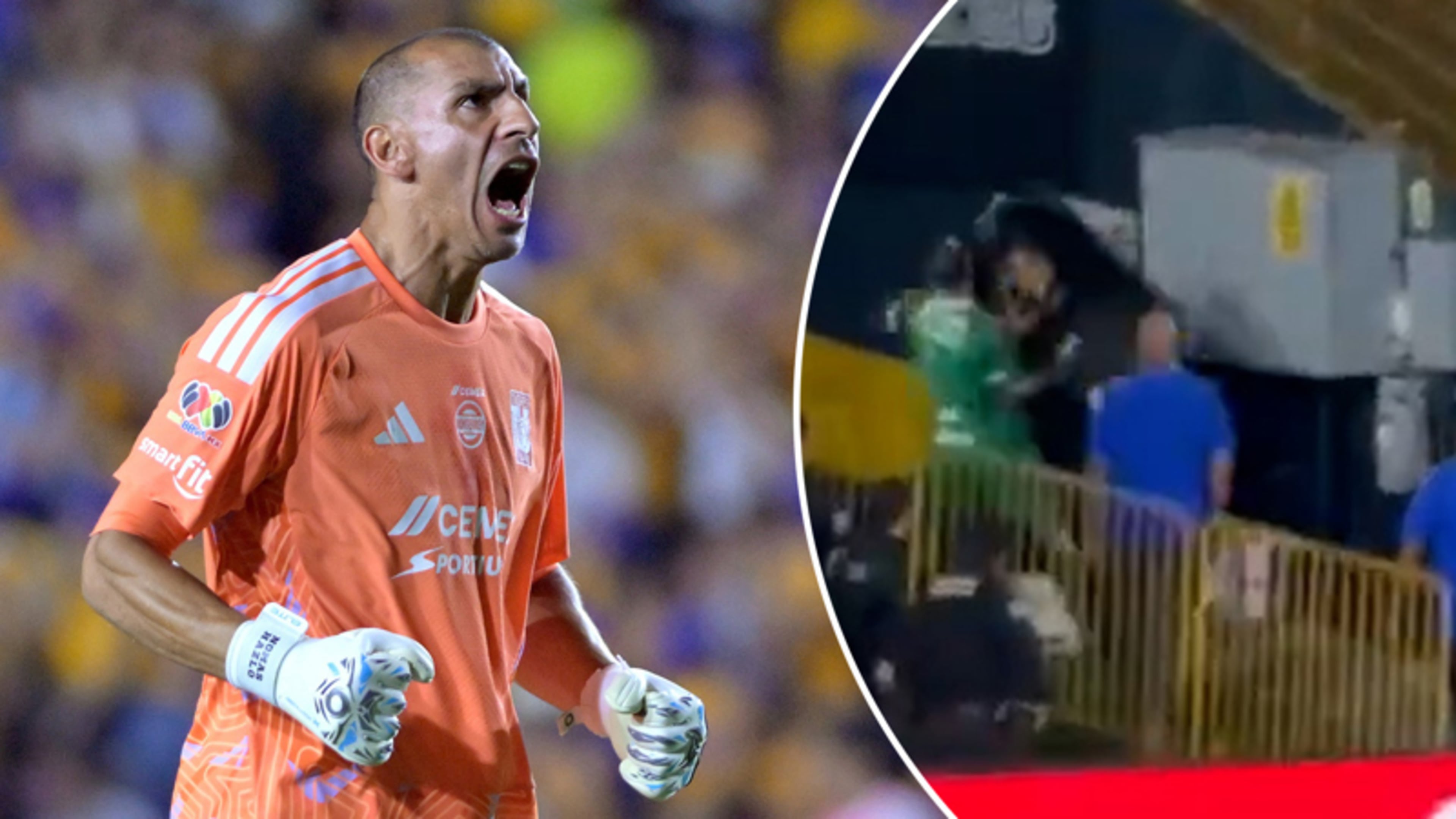 Argentijnse keeper wordt woedend na rode kaart en gooit prullenbak