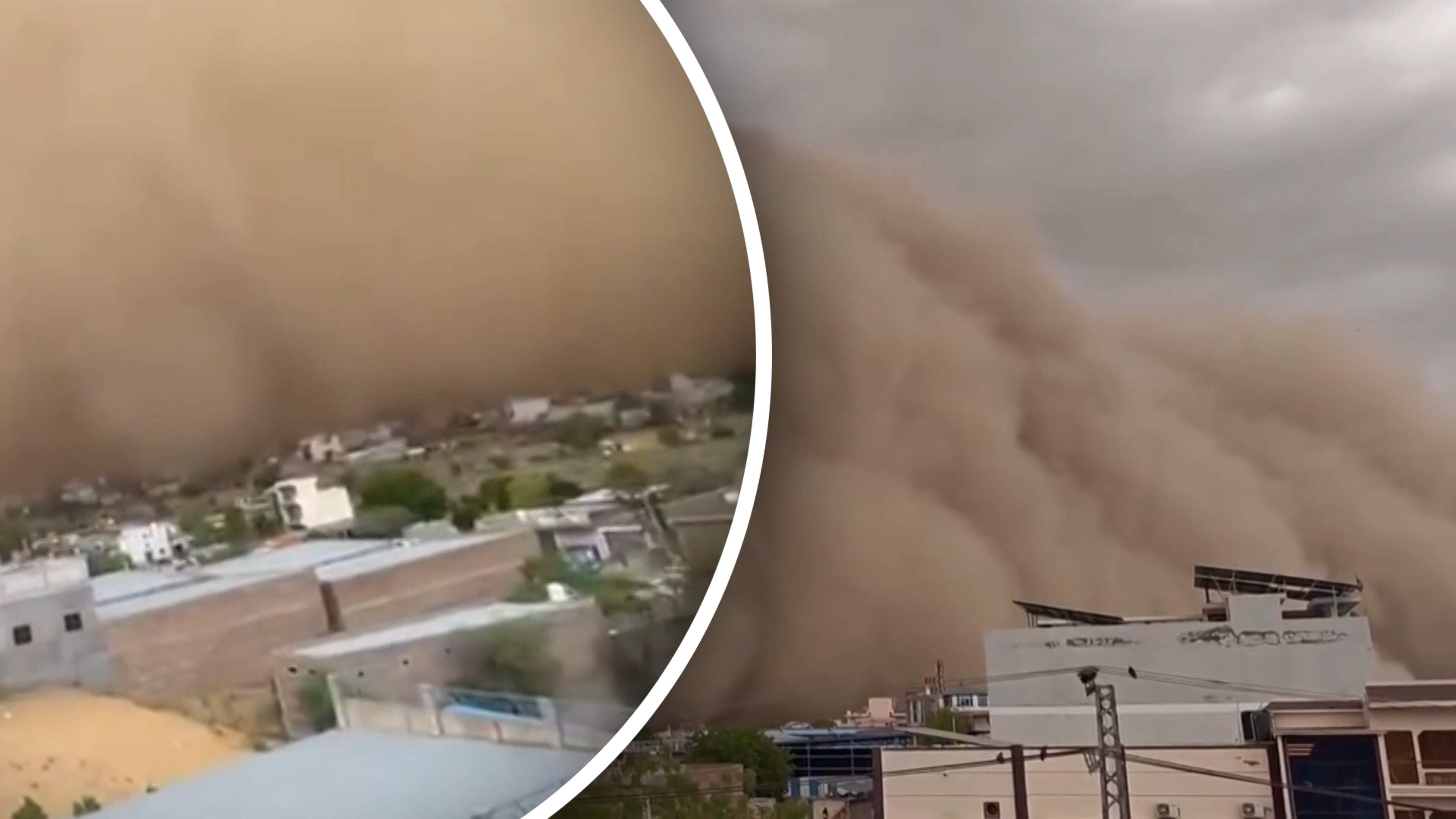 Bizarre beelden: enorme zandstorm in India bedekt gehele stad