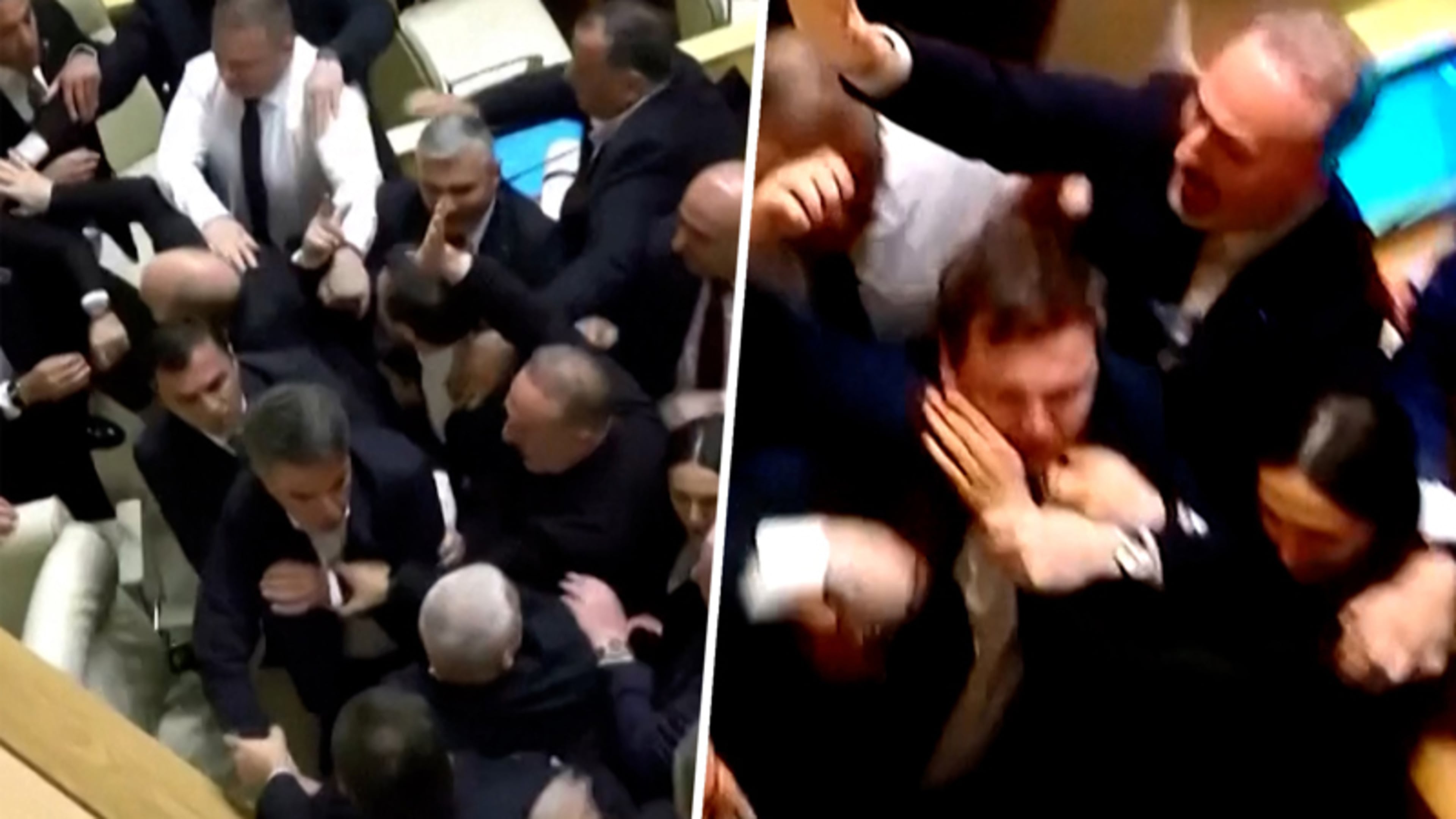 Debat ontspoort volledig: klappen uitgedeeld in Georgisch parlement