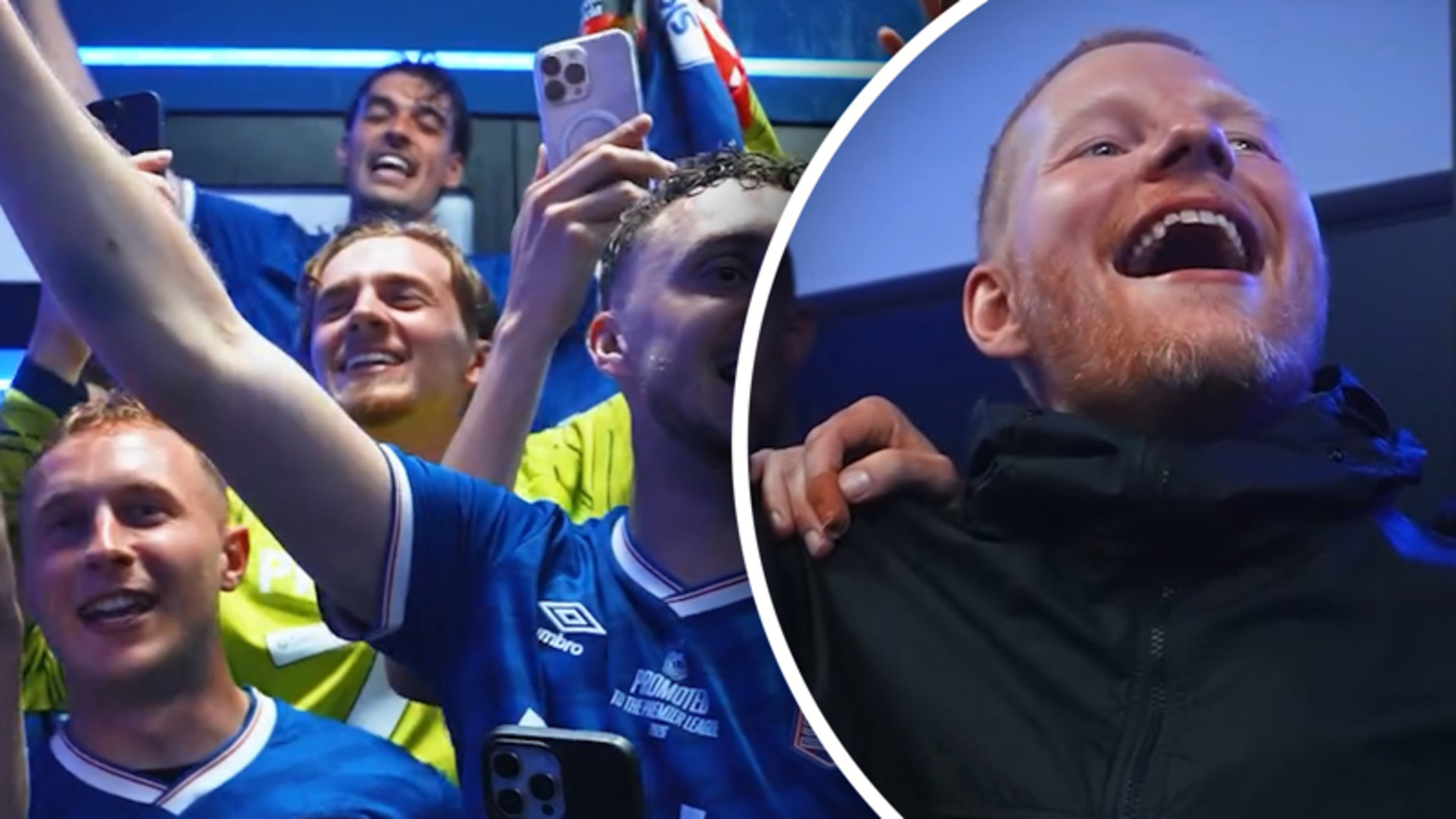 Ed Sheeran zingt met biertje mee in kleedkamer na promotie voetbalclub Ipswich