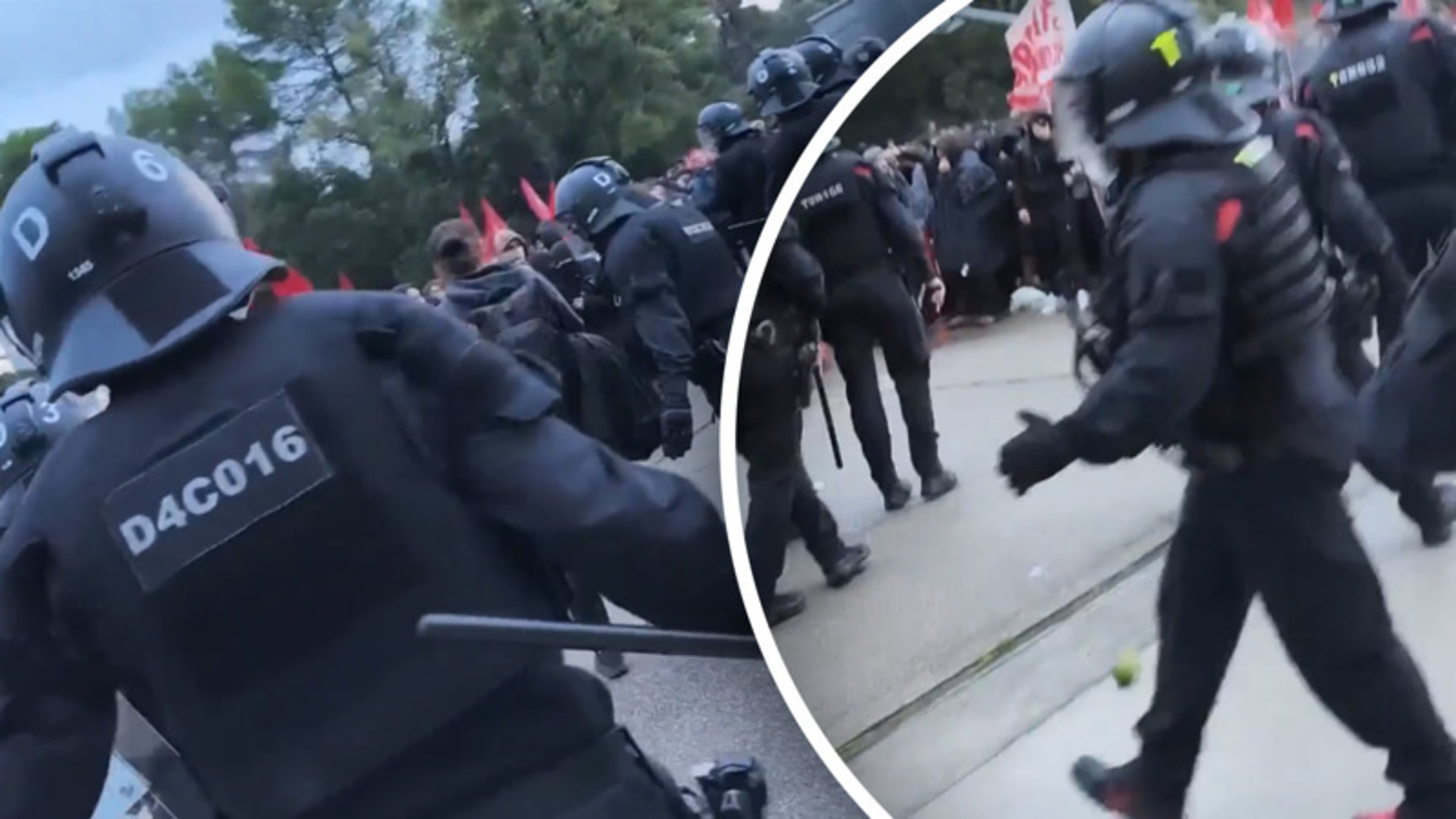 Politie grijpt hard in bij fel protest tegen radicaal-rechtse activist in Barcelona