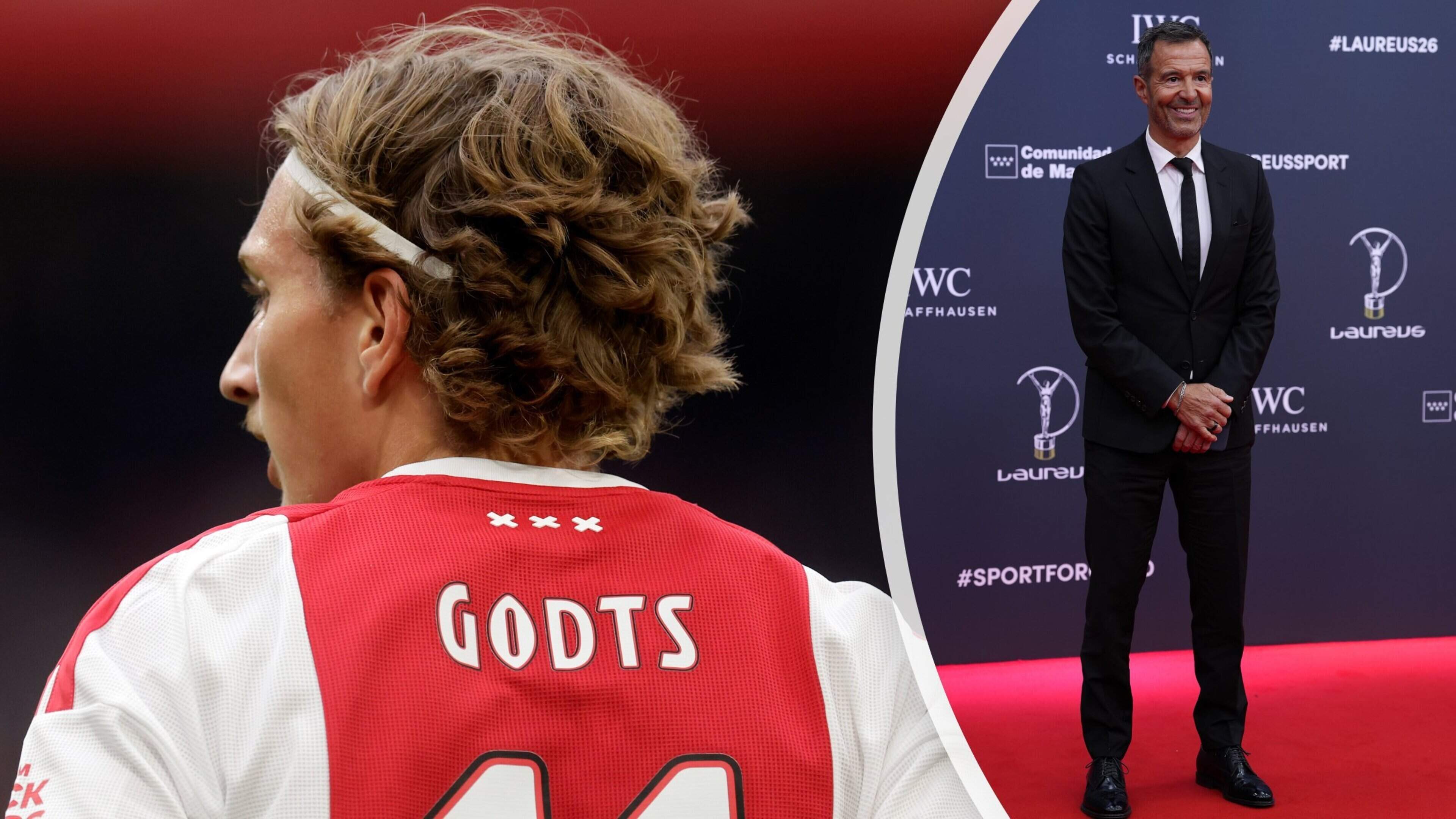 Portugese makelaar Jorge Mendes voert namens Ajax onderhandelingen met Paris Saint-Germain over Mika Godts en aast op hoofdprijs