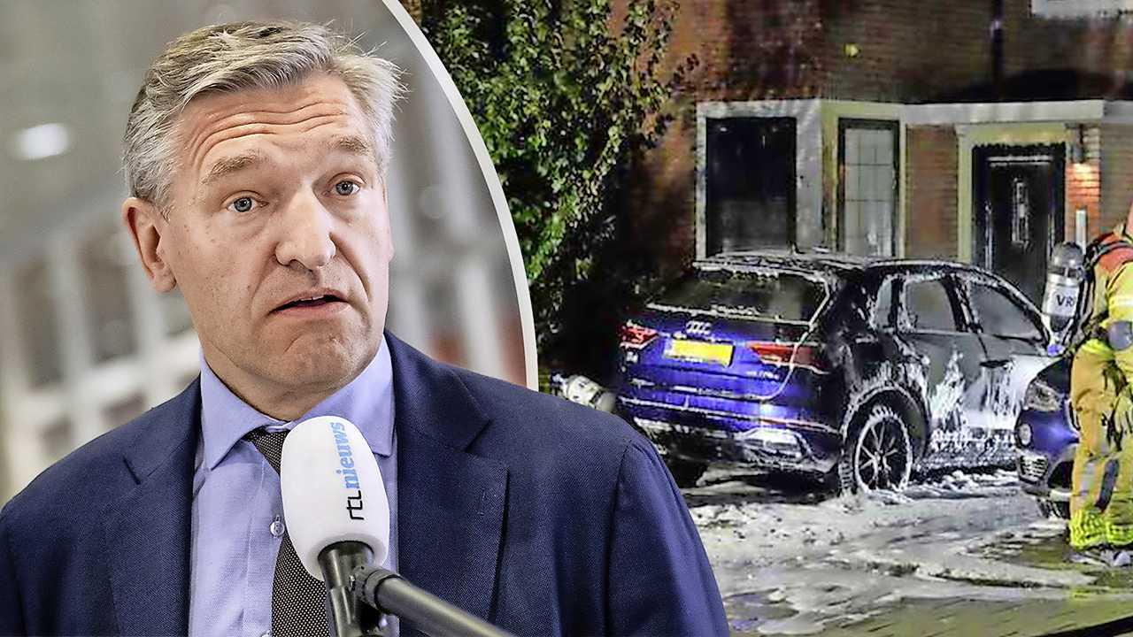 Politie deelt beelden van brandstichting auto burgemeester Buma: ’Dader ...
