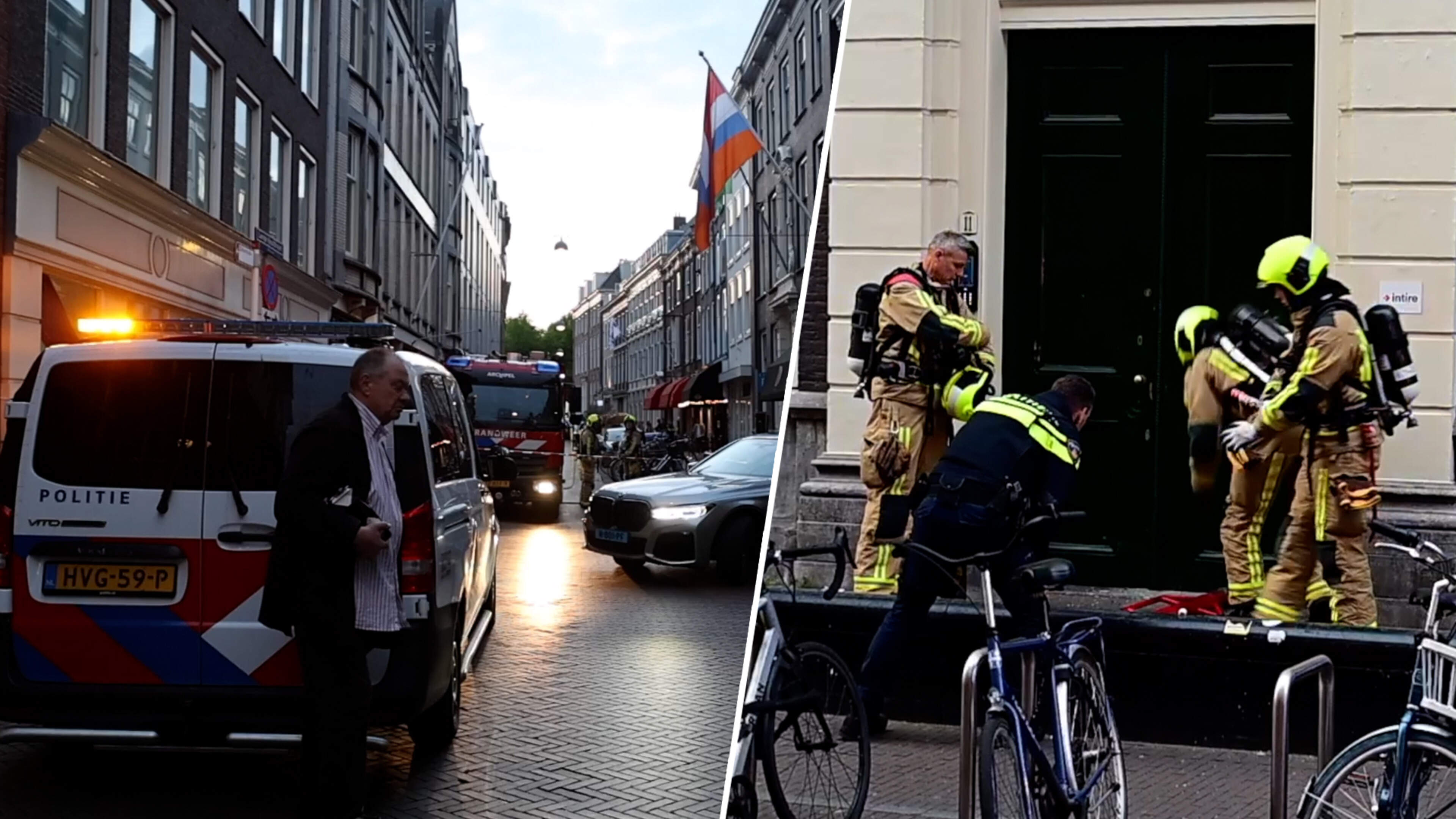 Beelden: explosie bij partijkantoor D66 in Den Haag