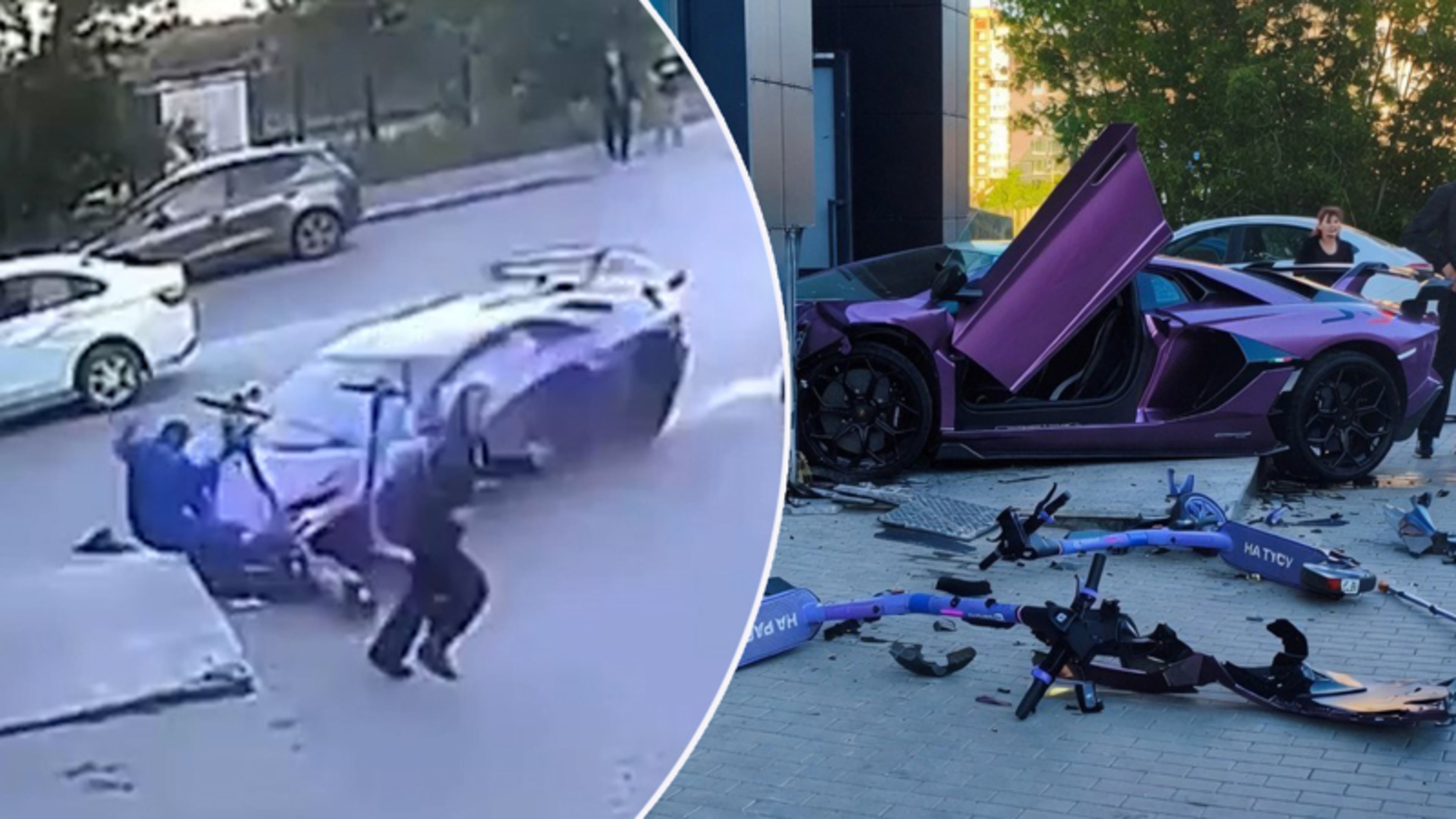 Zoon Russische miljardair knalt met peperdure Lamborghini tegen flatgebouw