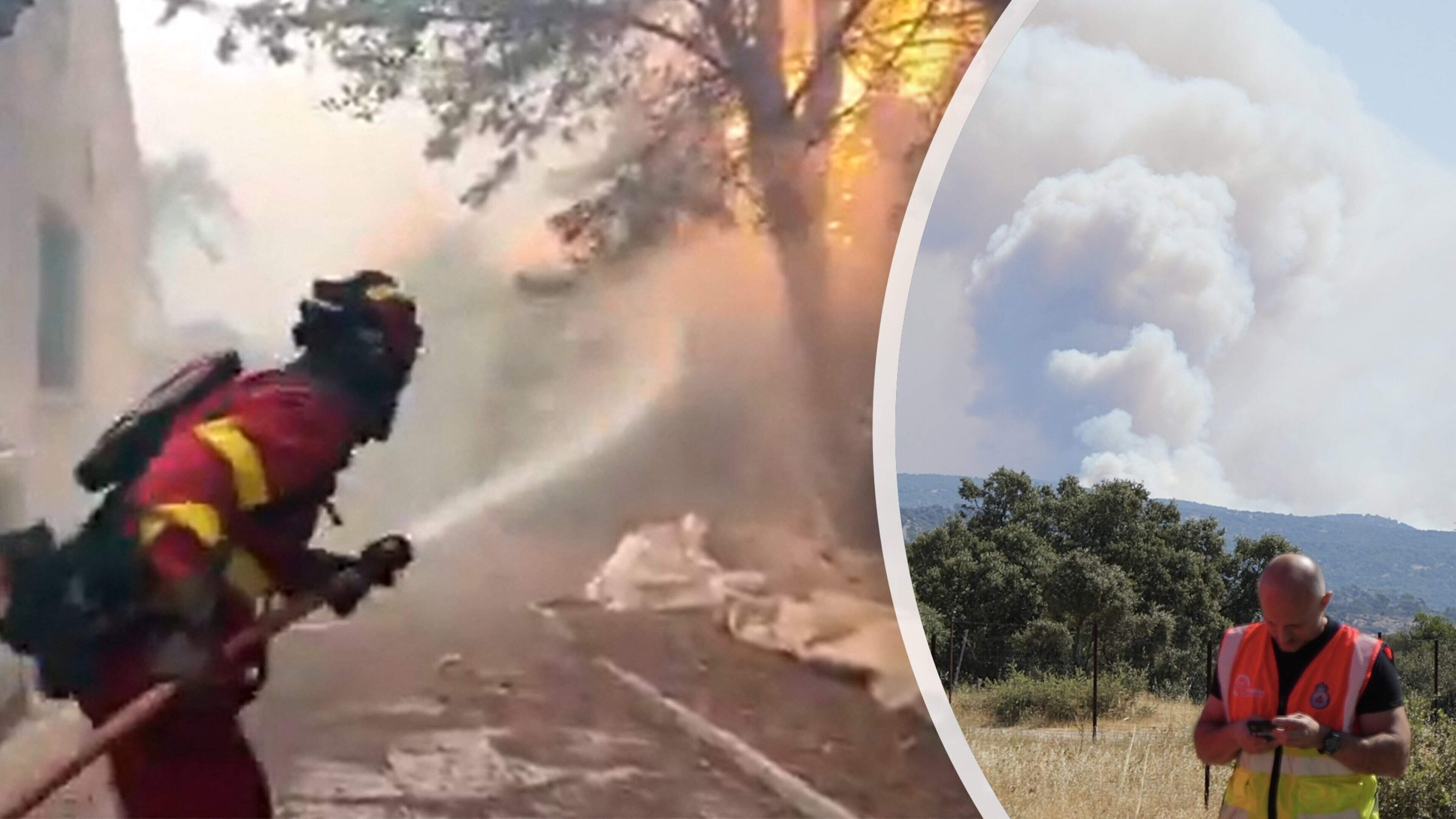 LIVE | Twee grote natuurbranden bij Madrid versmelten tot één enorme, ongecontroleerde vuurzee