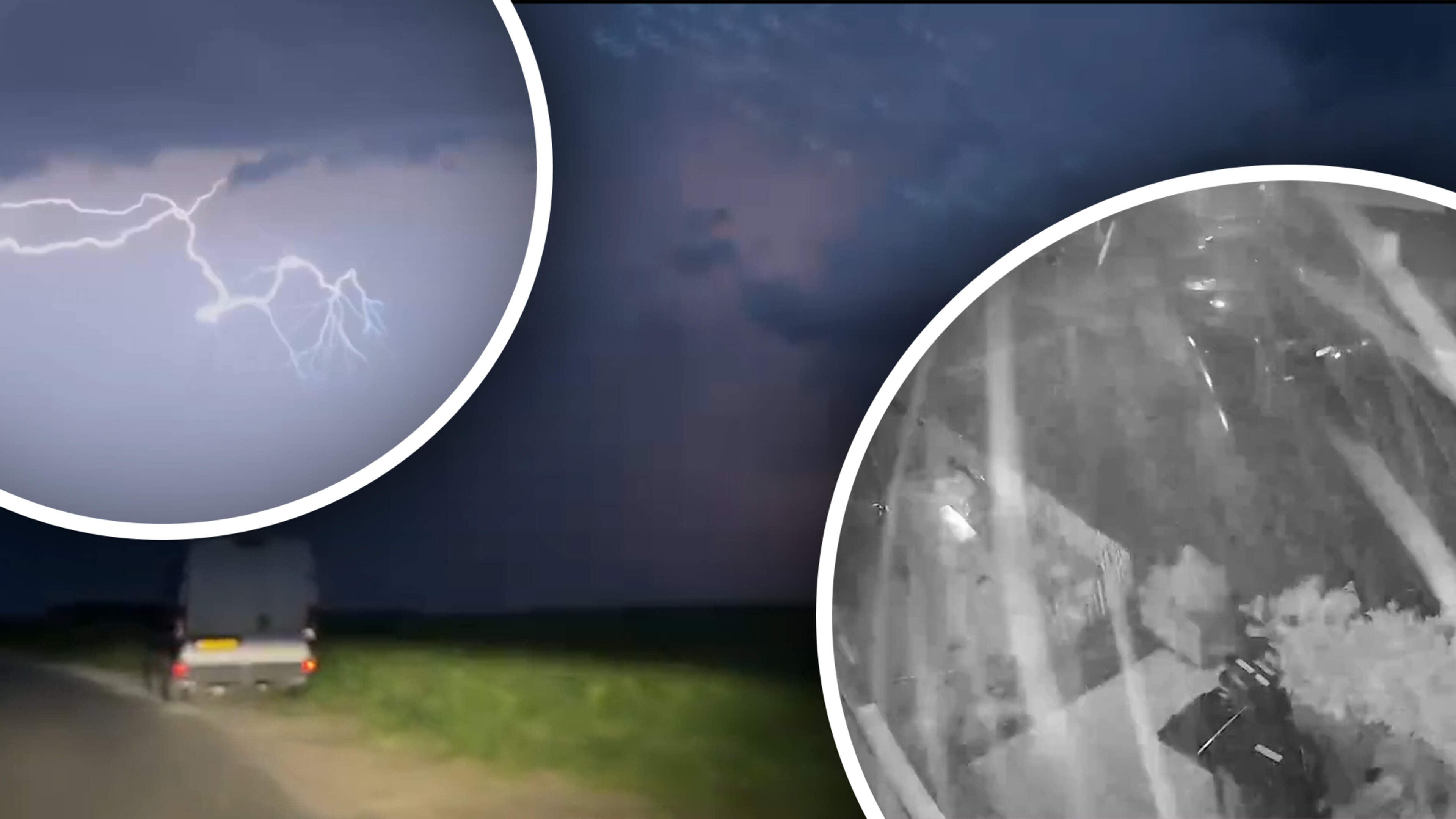 Noodweer slaat toe: bliksem, onweer, harde windstoten en hagelstenen.