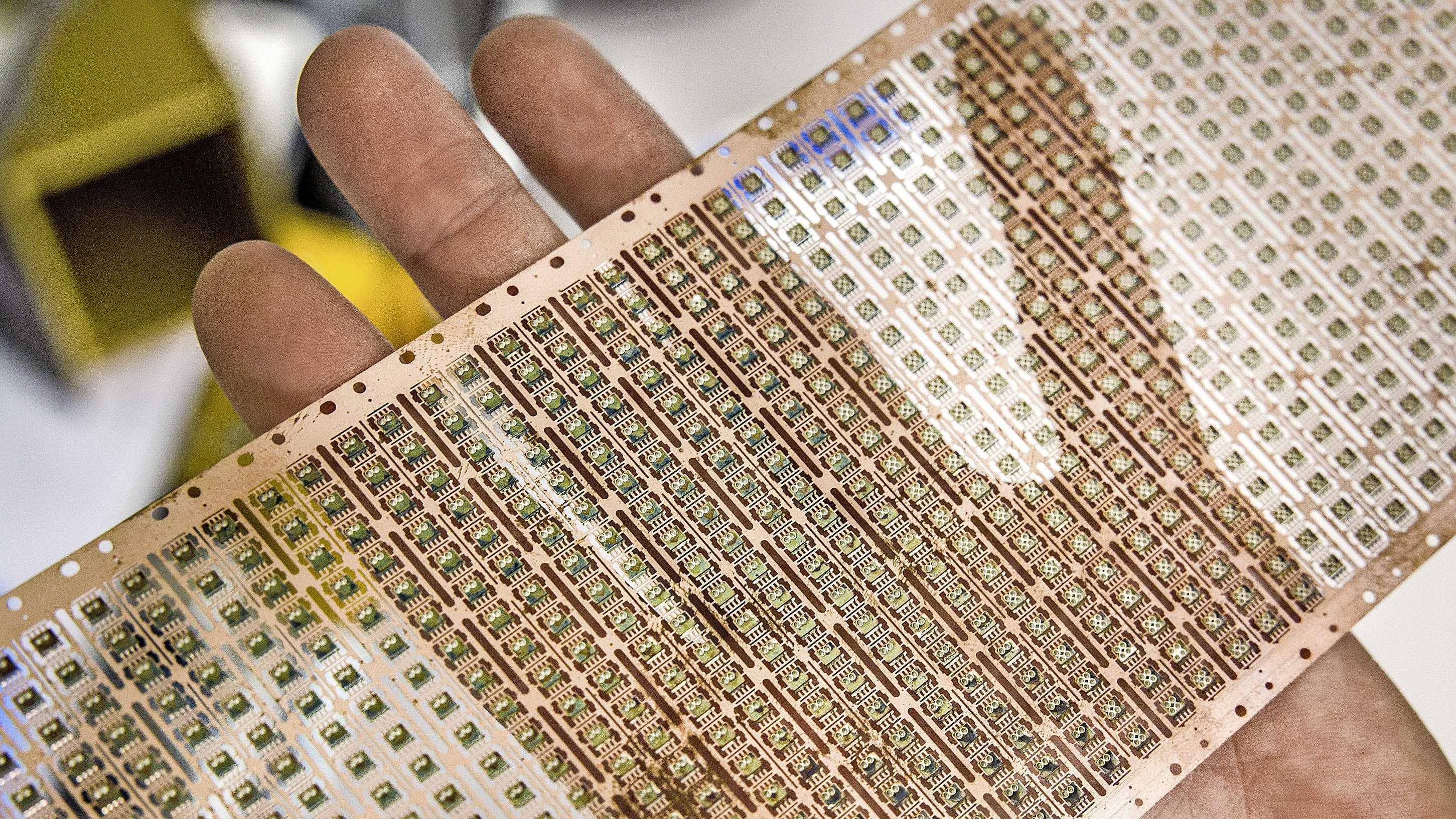 Chipproductie in de fabriek van Nexperia in Nijmegen.