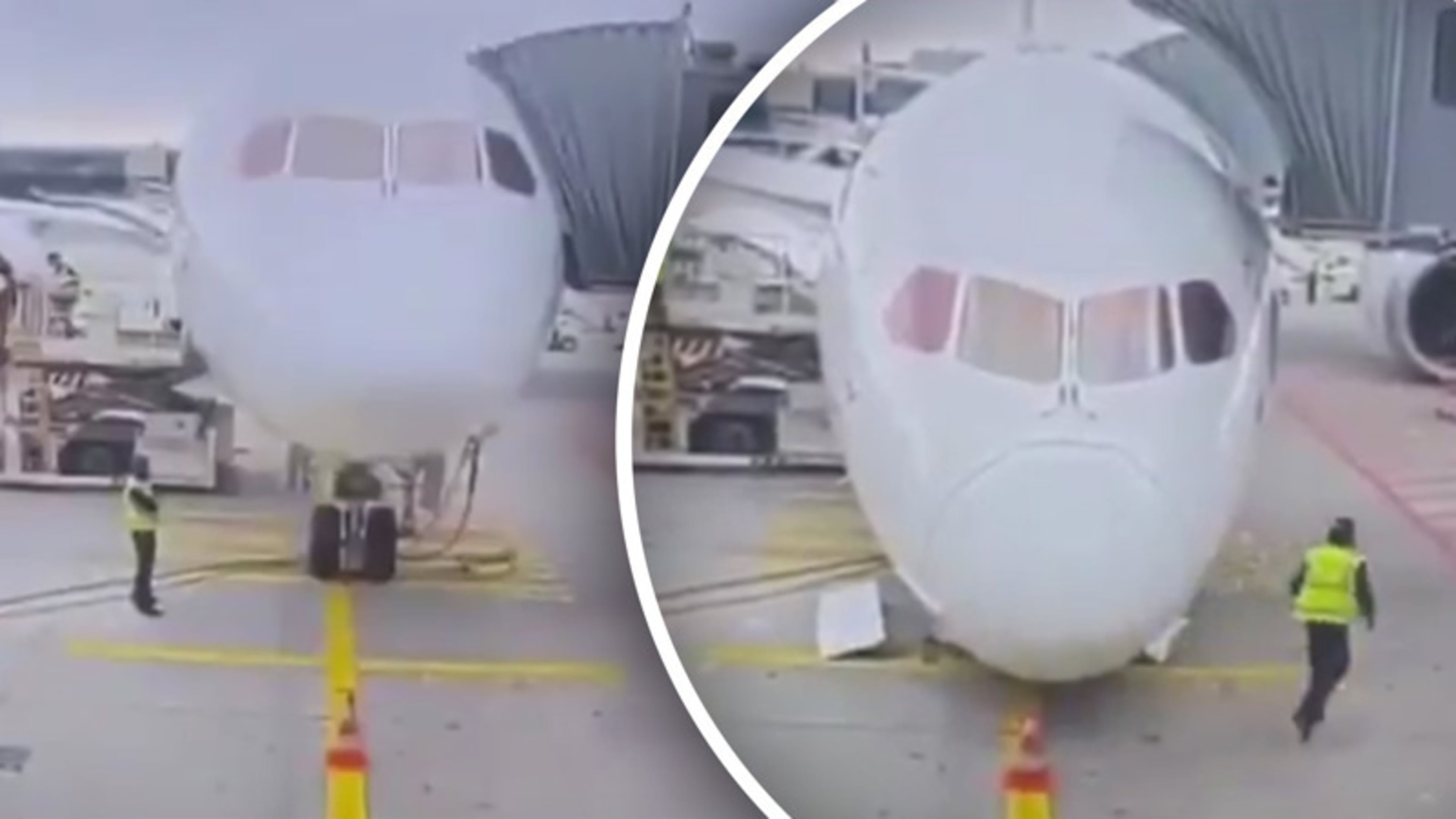 Chaos op Frankfurt Airport: Dreamliner zakt plotseling door neuswiel