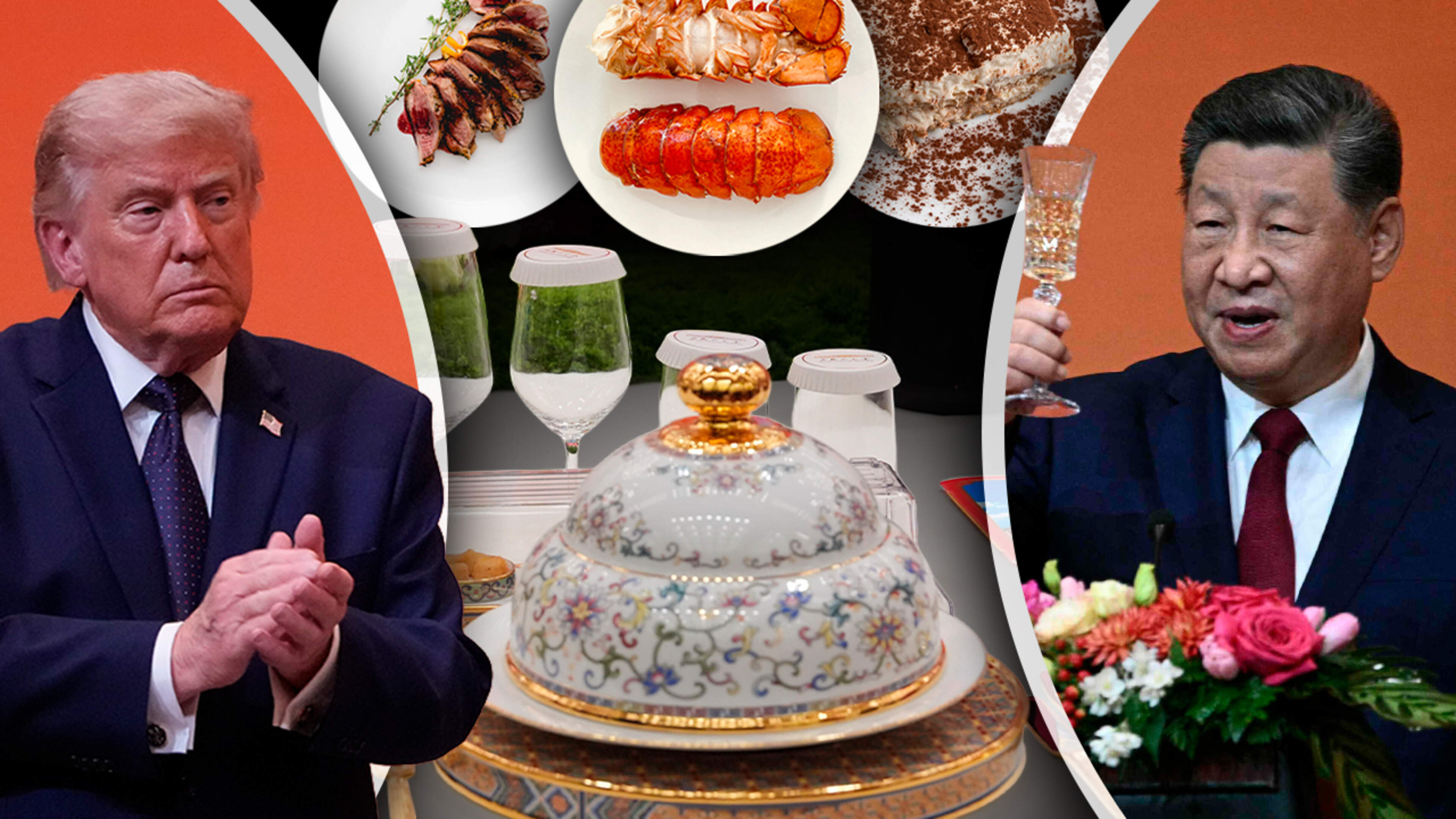 Xi en Trump smullen tijdens top van kreeft, Peking-eend en tiramisu: analisten zien diepere betekenis in menu-keuze