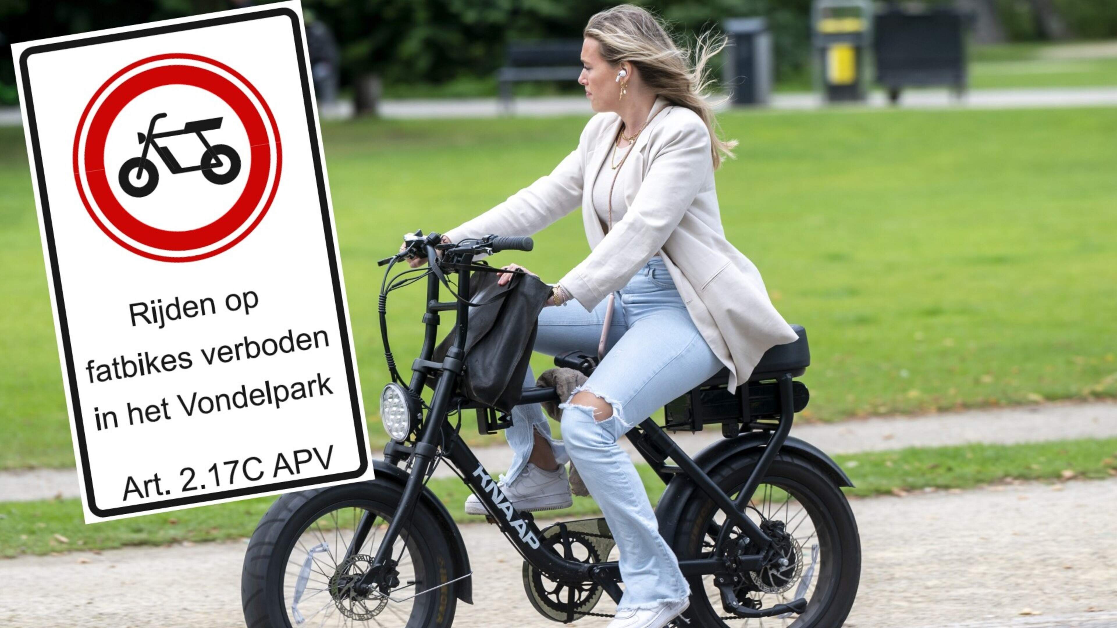 Fatbikeverbod in Vondelpark gaat bijna in: boete loopt op tot 115 euro
