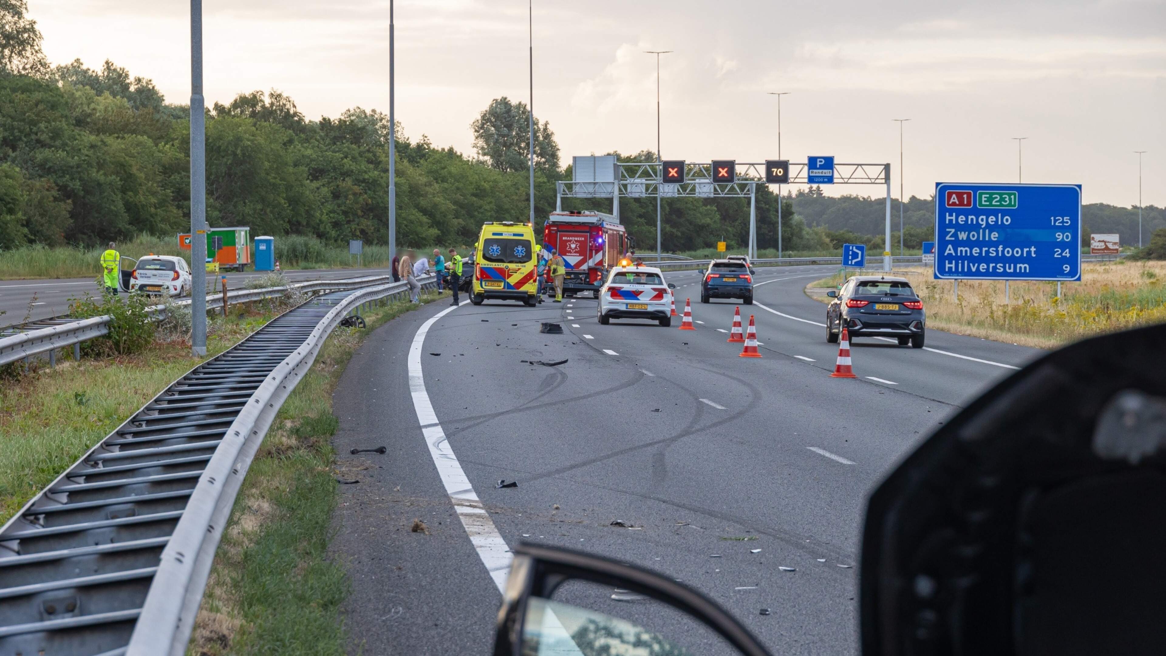 Spookrijder (33) onder invloed veroorzaakt aanrijding op A1