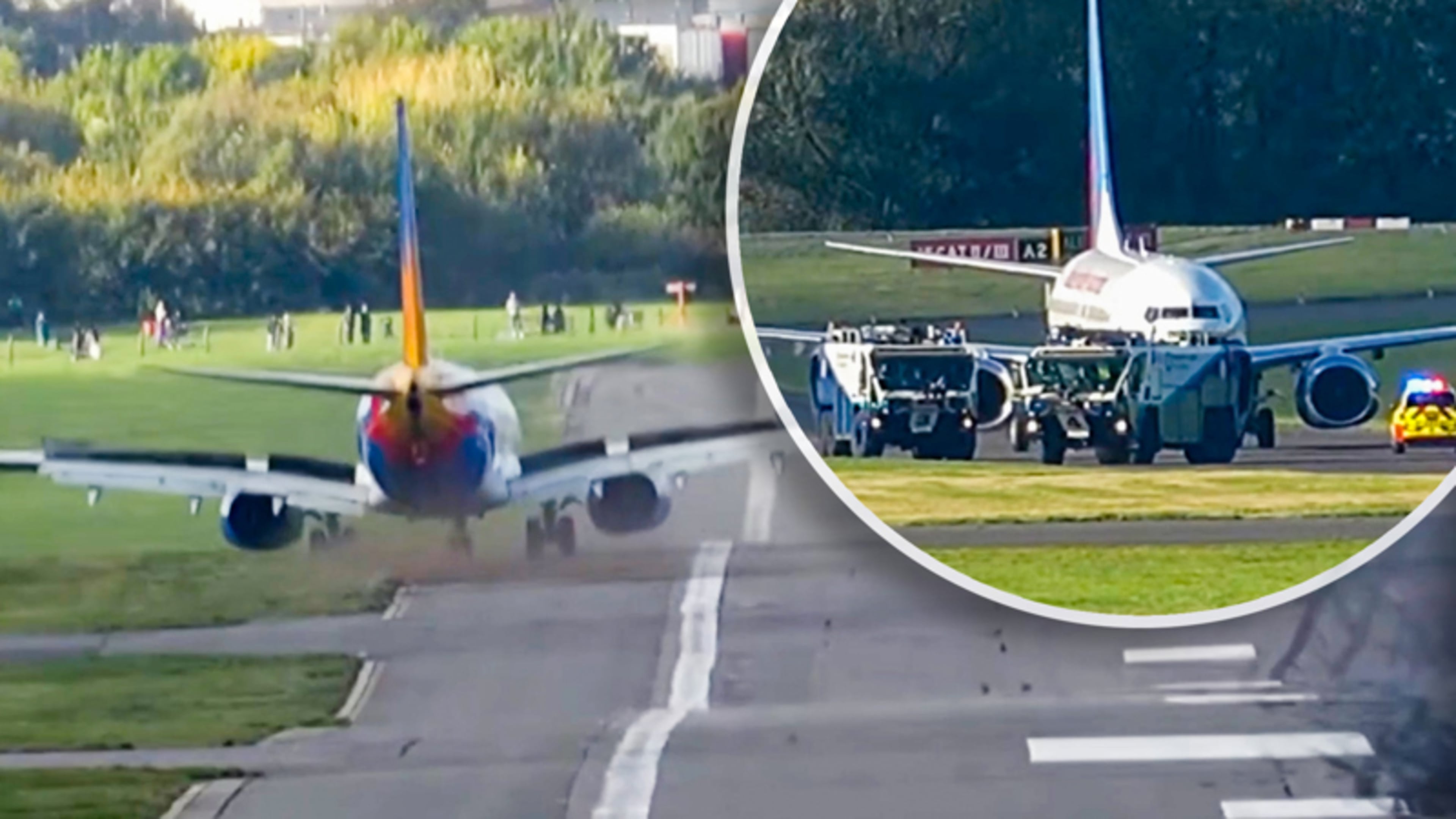 Jet2-vliegtuig schiet van de baan in Birmingham tijdens storm Boelo