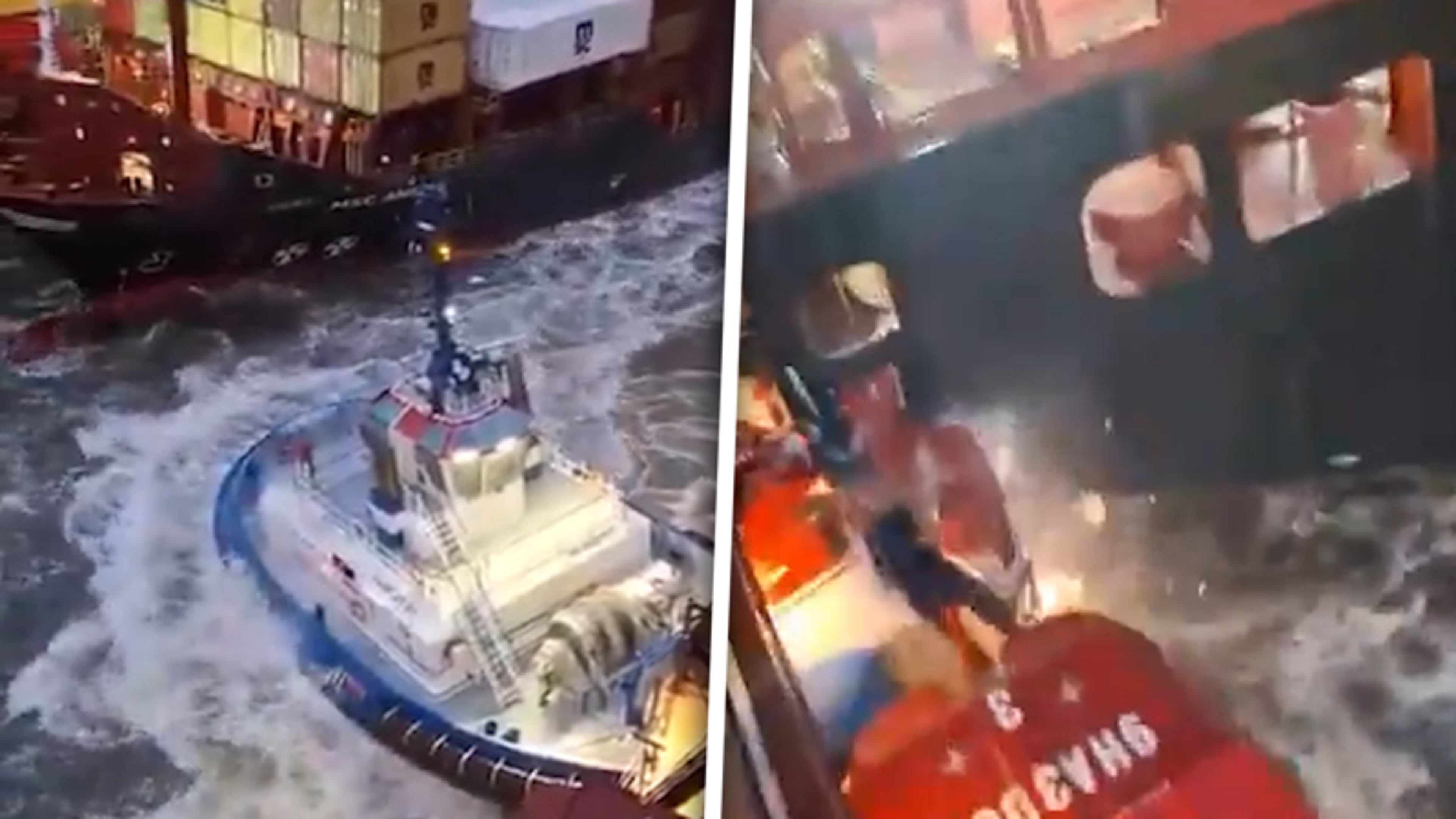 Enorme schade na aanvaring Bremerhaven: cruiseschip botst tegen containerschip