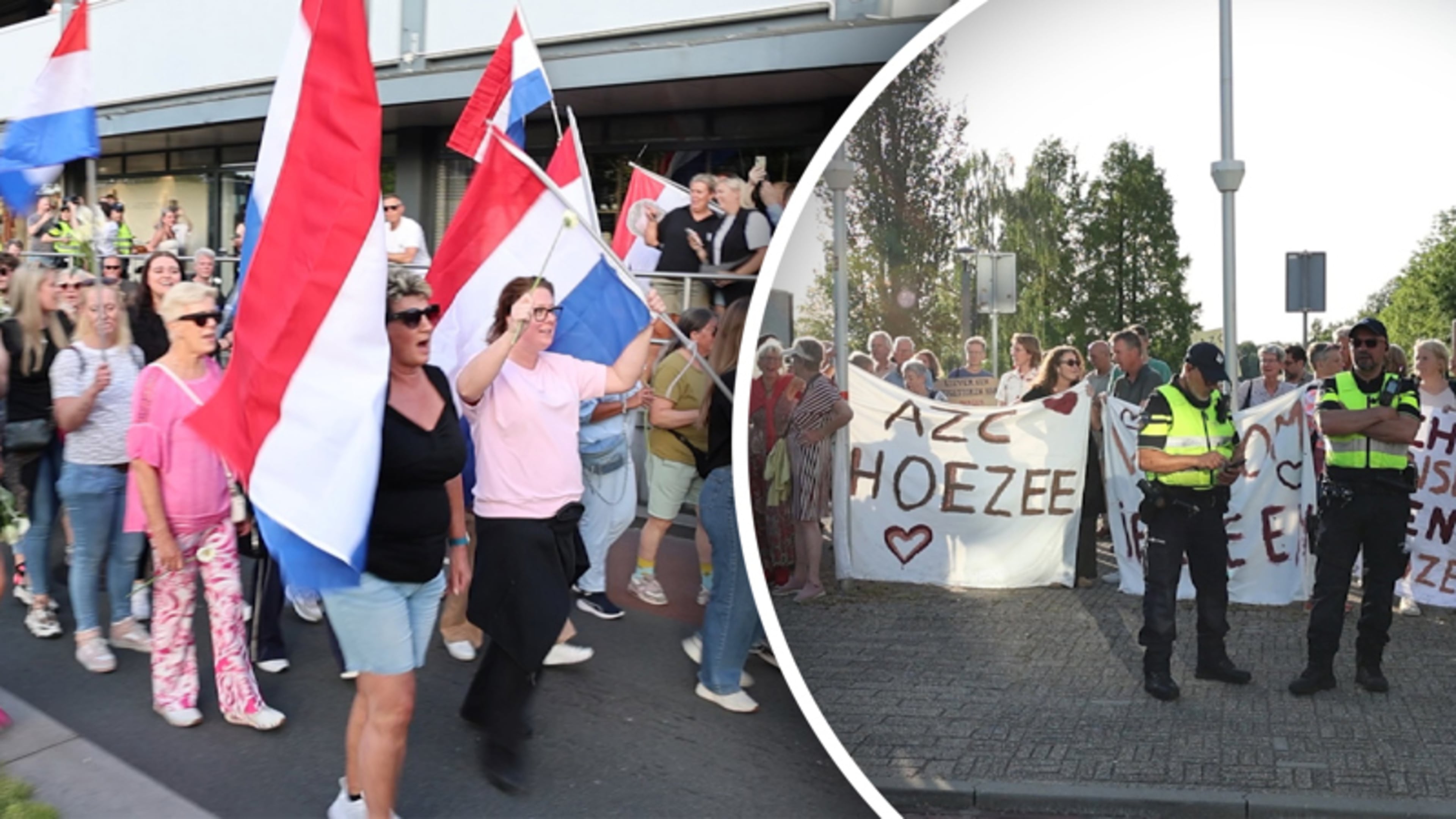 Honderden mensen demonstreren voor én tegen azc in Uithoorn