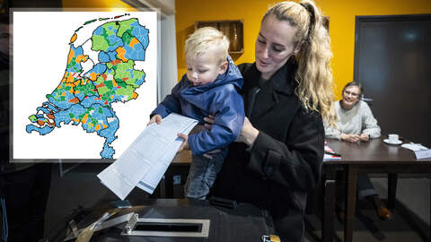 Bekijk per gemeente hoe er is gestemd.  