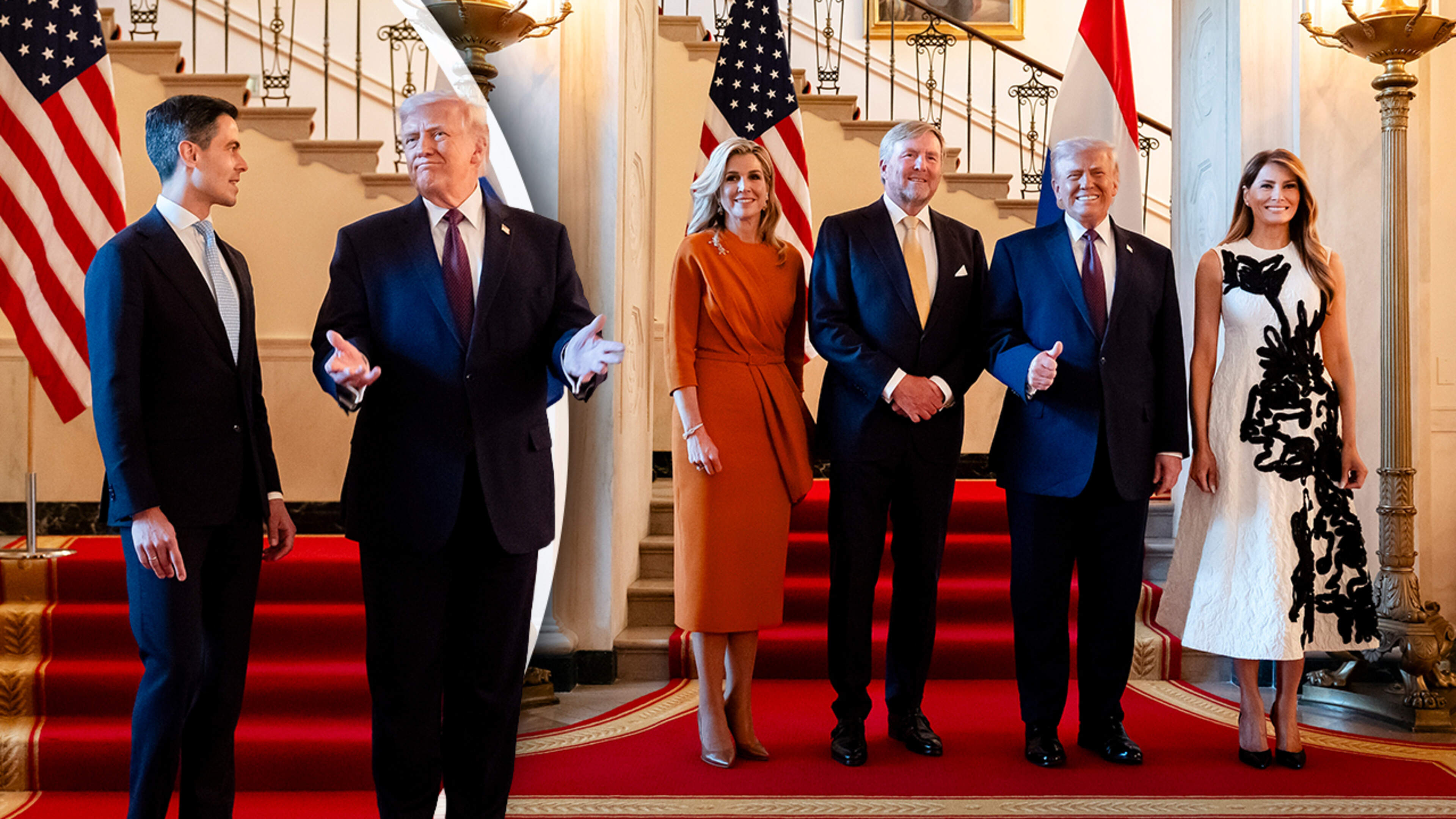 Dutch Royals launch charm offensive at dinner with cheerful Trump, but: 'Too short to convince each other'