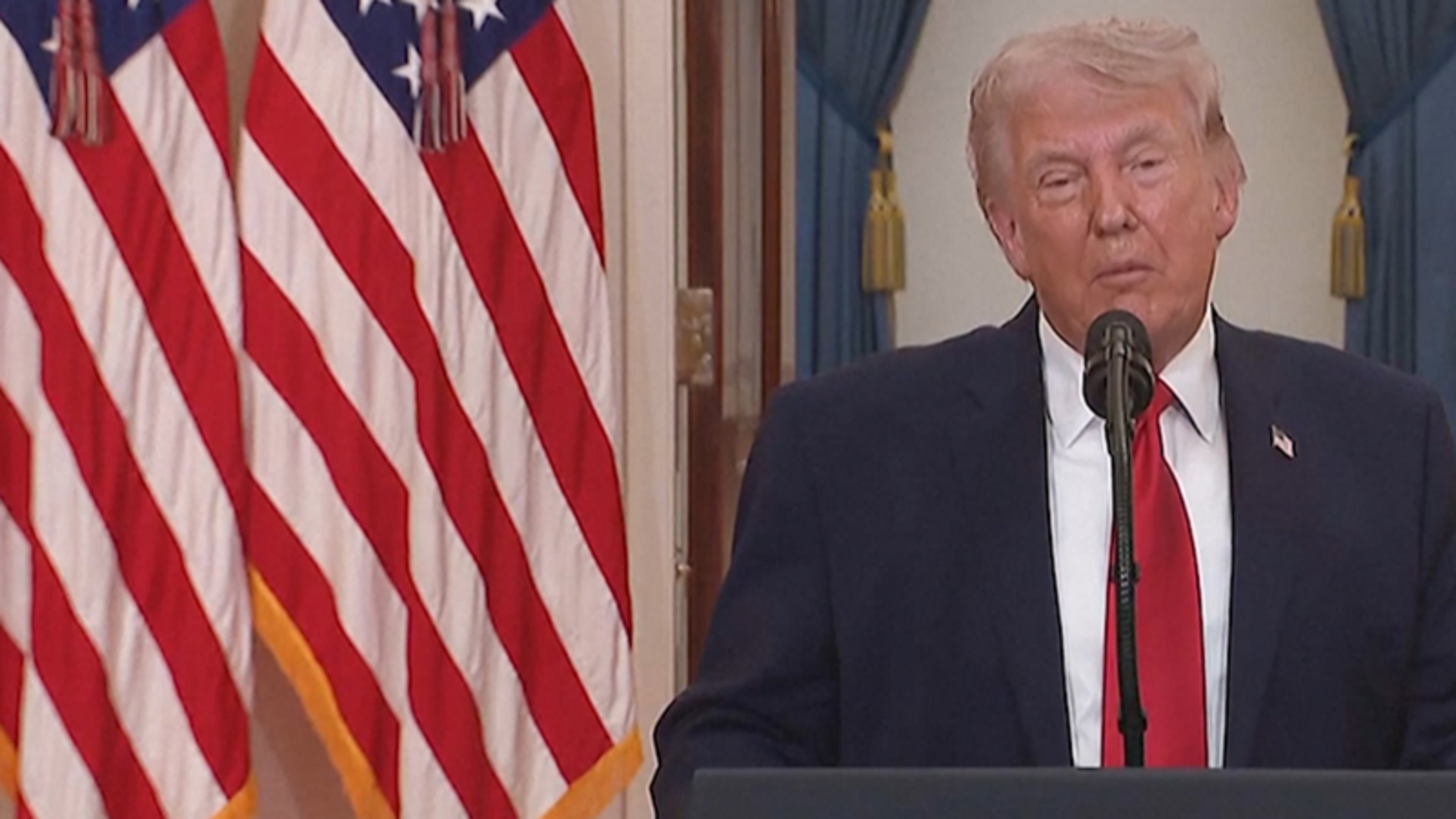 Donald Trump tijdens toespraak: ‘Militair gezien was er niets zoals dit’