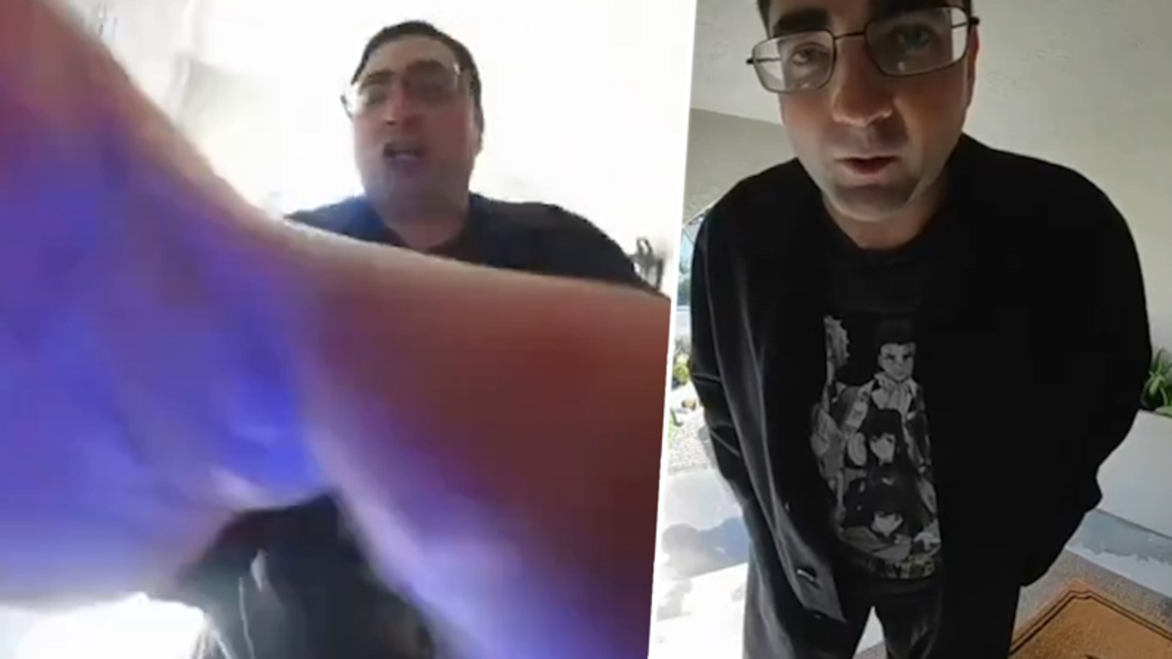 Deurbel filmt heftig incident: man draait door en bedreigt gezin