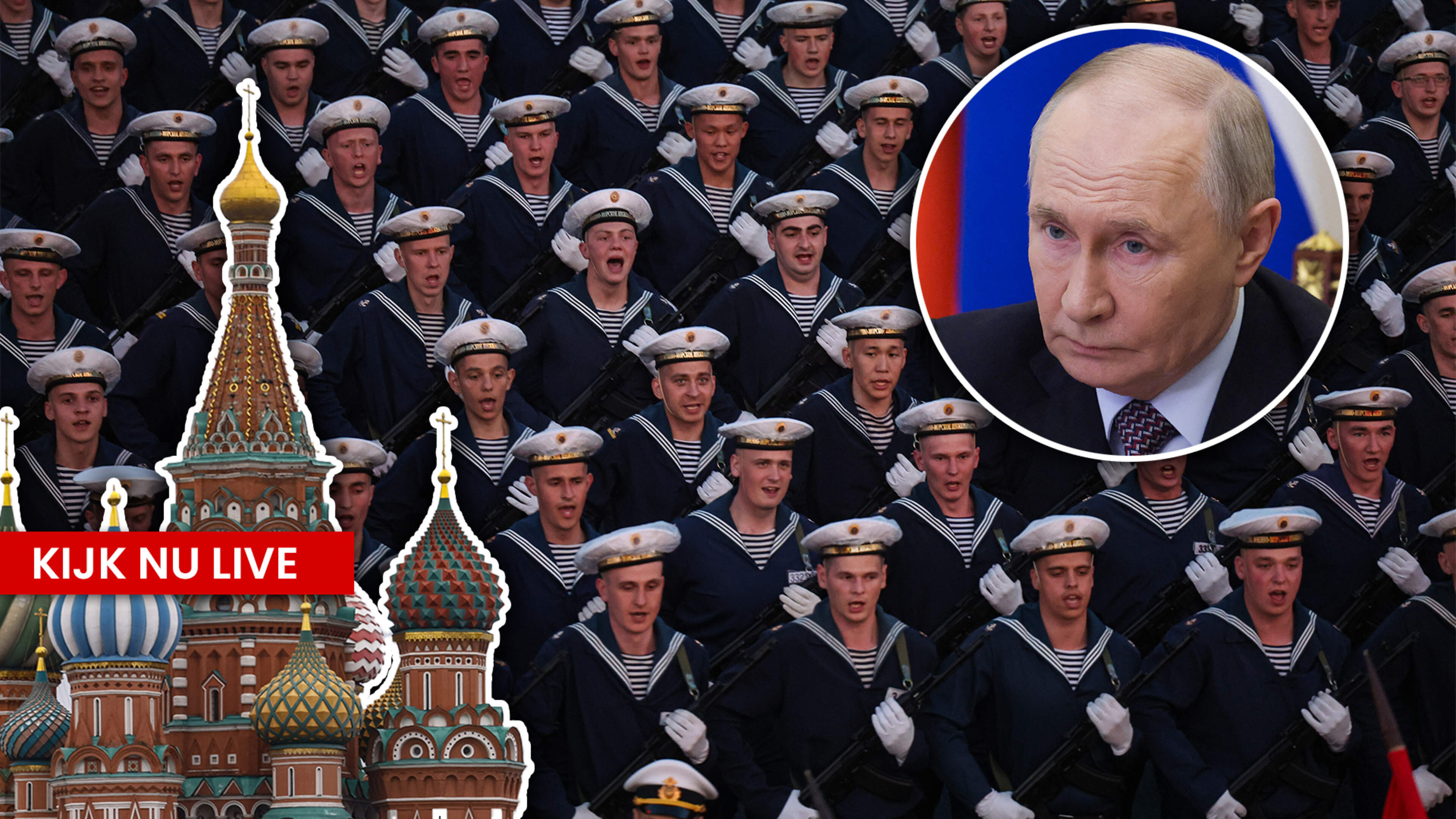 KIJK LIVE: Russische militaire parade op het Rode Plein onder hoogspanning