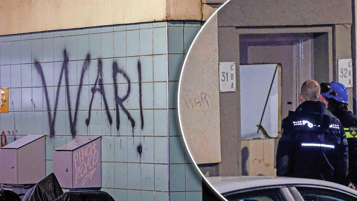 De explosies waren onder meer in de straten Mastbos in Noord en de Populierenweg in Oost. Op die twee plekken stond ’war’ op de muur geschreven.