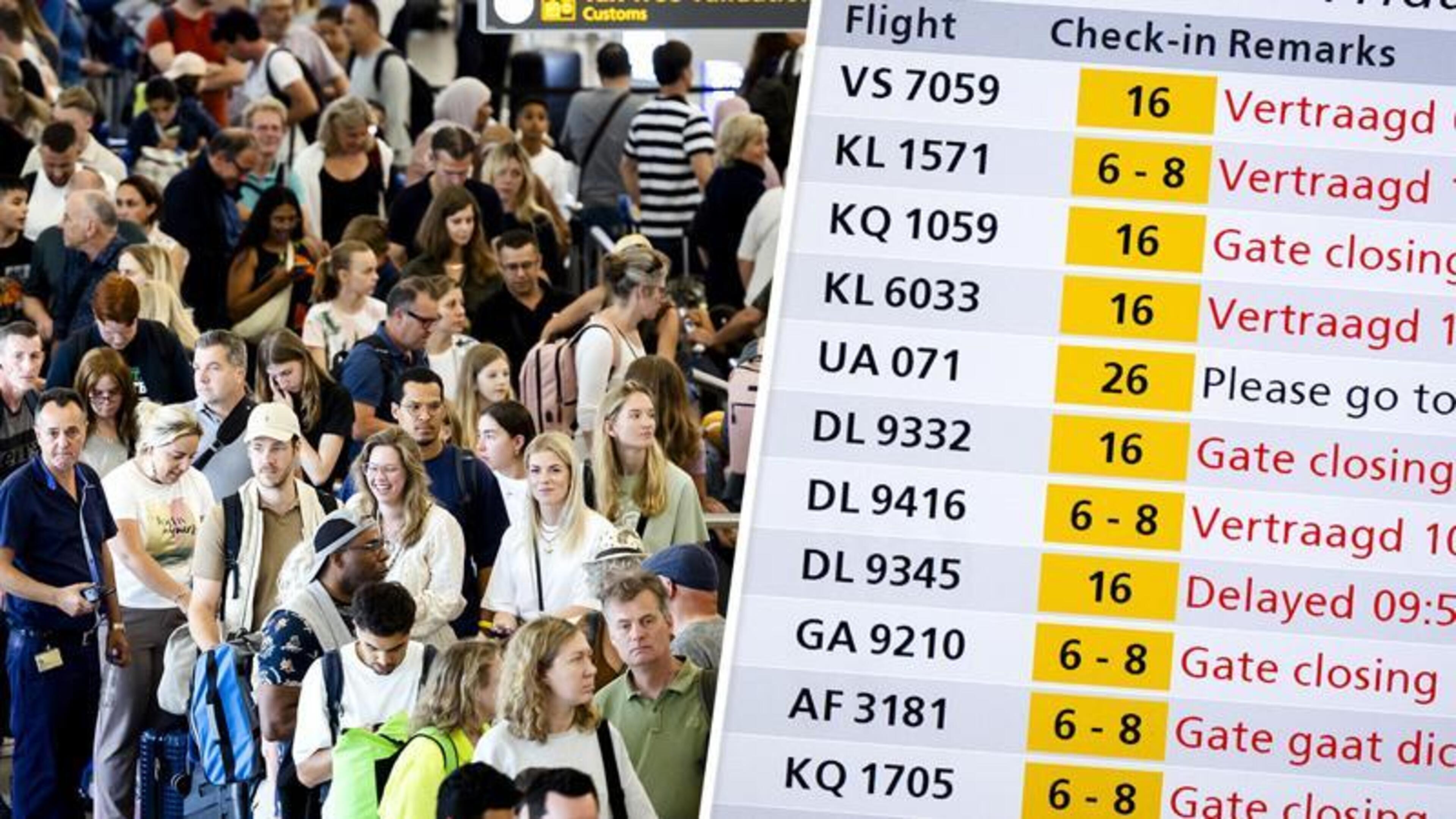 Image for the article: Na lange rijen op Schiphol: 'Reisbrache ziet de bui al hangen voor zomervakantie!'