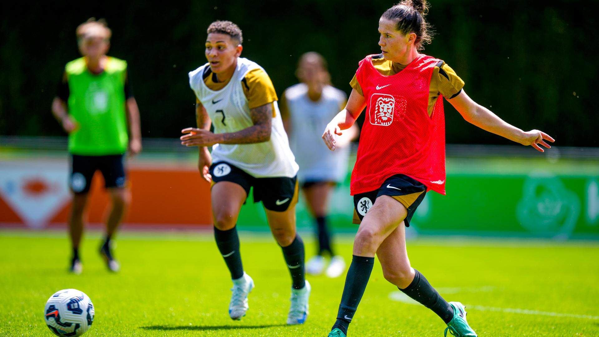 Merel van Dongen, hier nog in actie op de training van de Leeuwinnen.