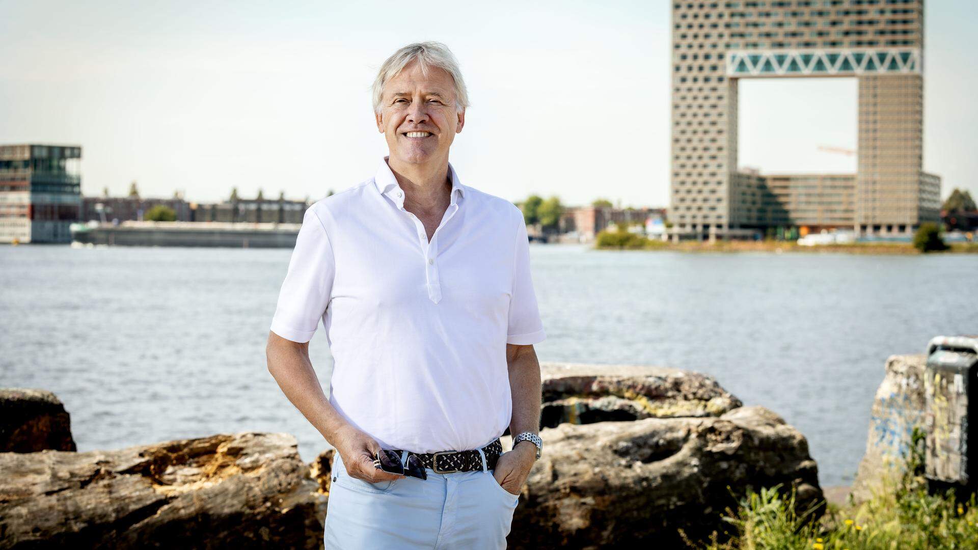 Oud-ASML-topman Peter Wennink op de NDSM-werf in Amsterdam-Noord.