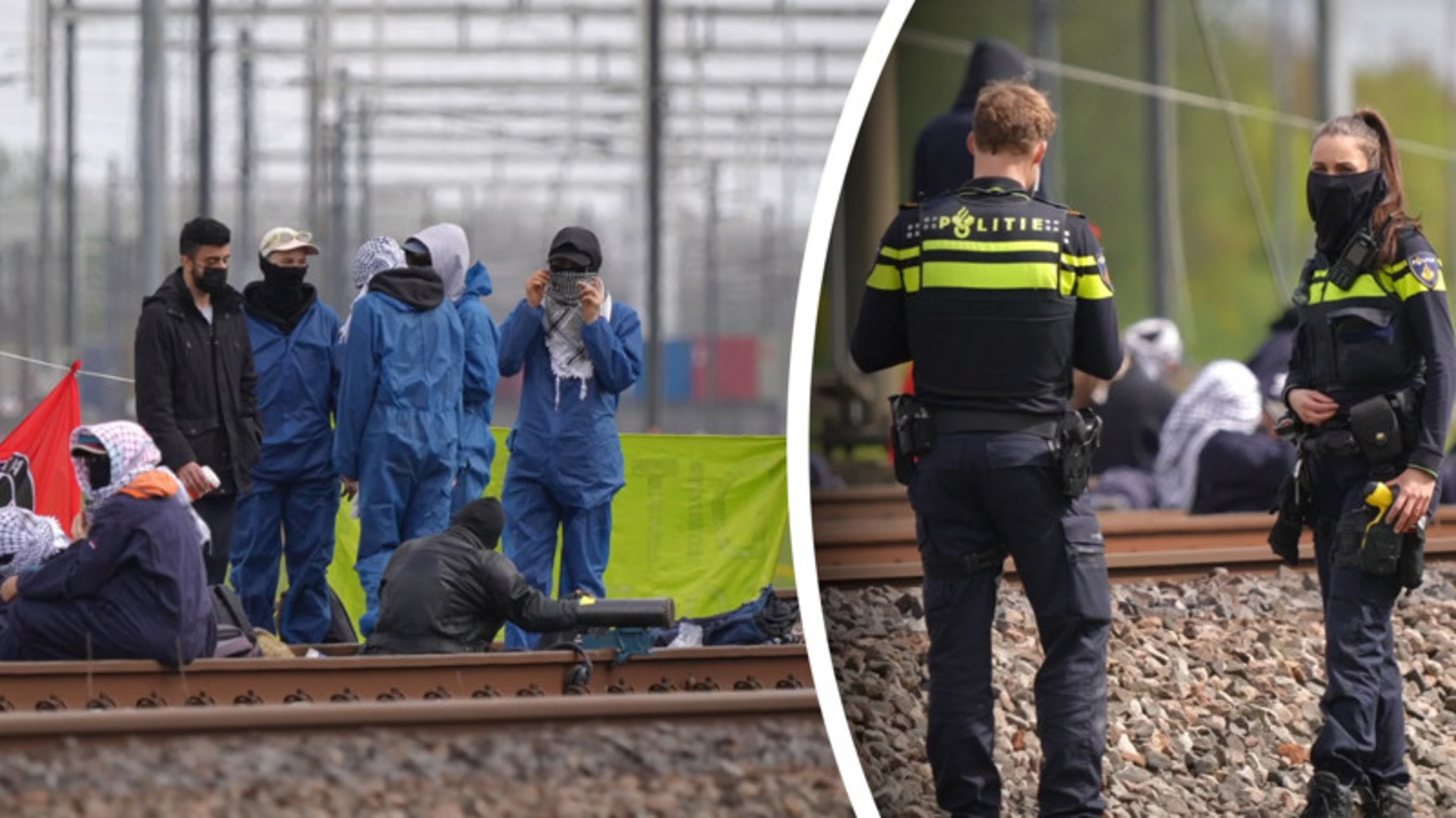 Activisten bezetten spoor Betuweroute: treinverkeer is stilgelegd