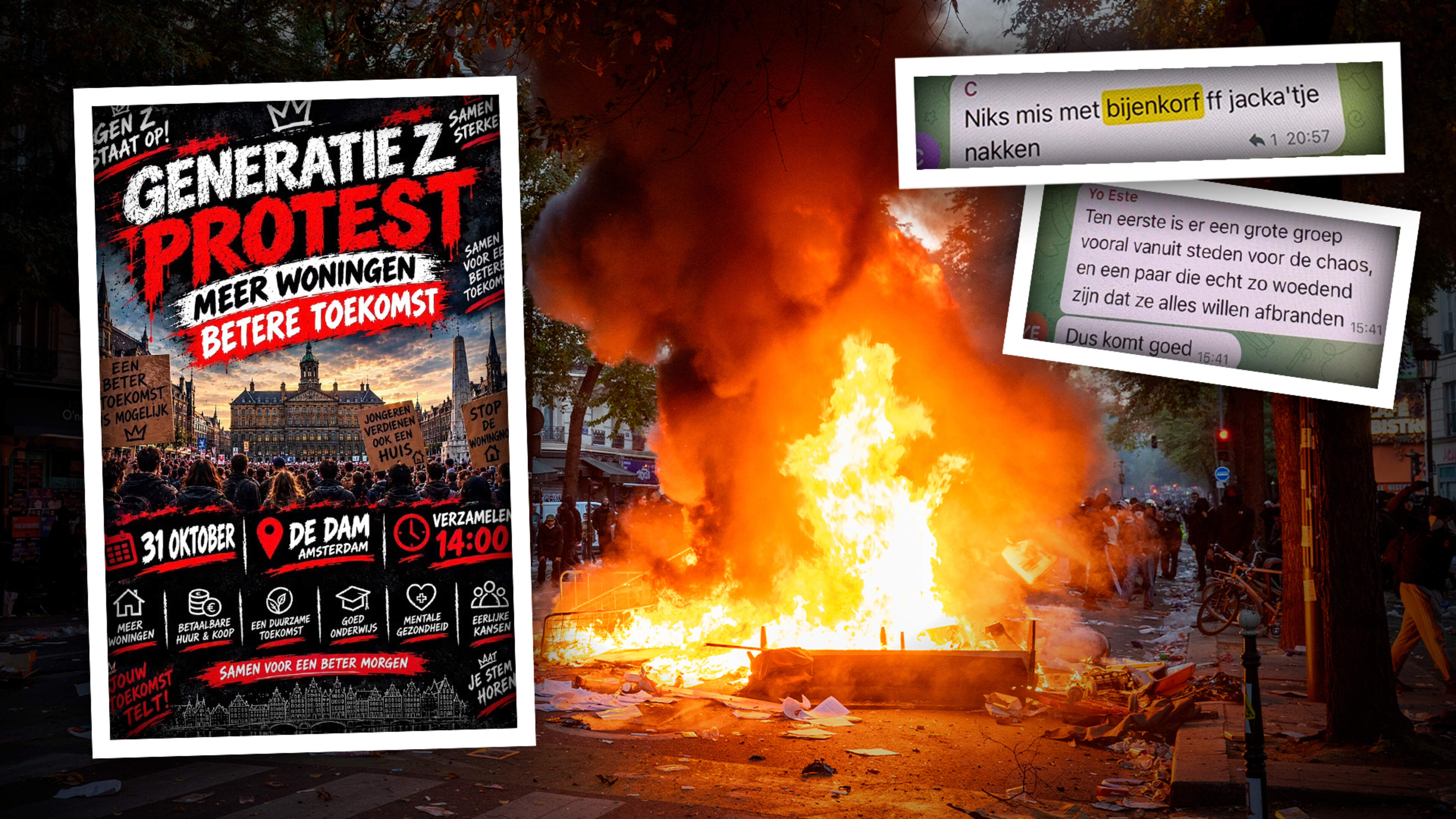 Politie en gemeenten op scherp door oproepen voor Gen Z-protesten: ’Winkels plunderen in halloweenkostuums’