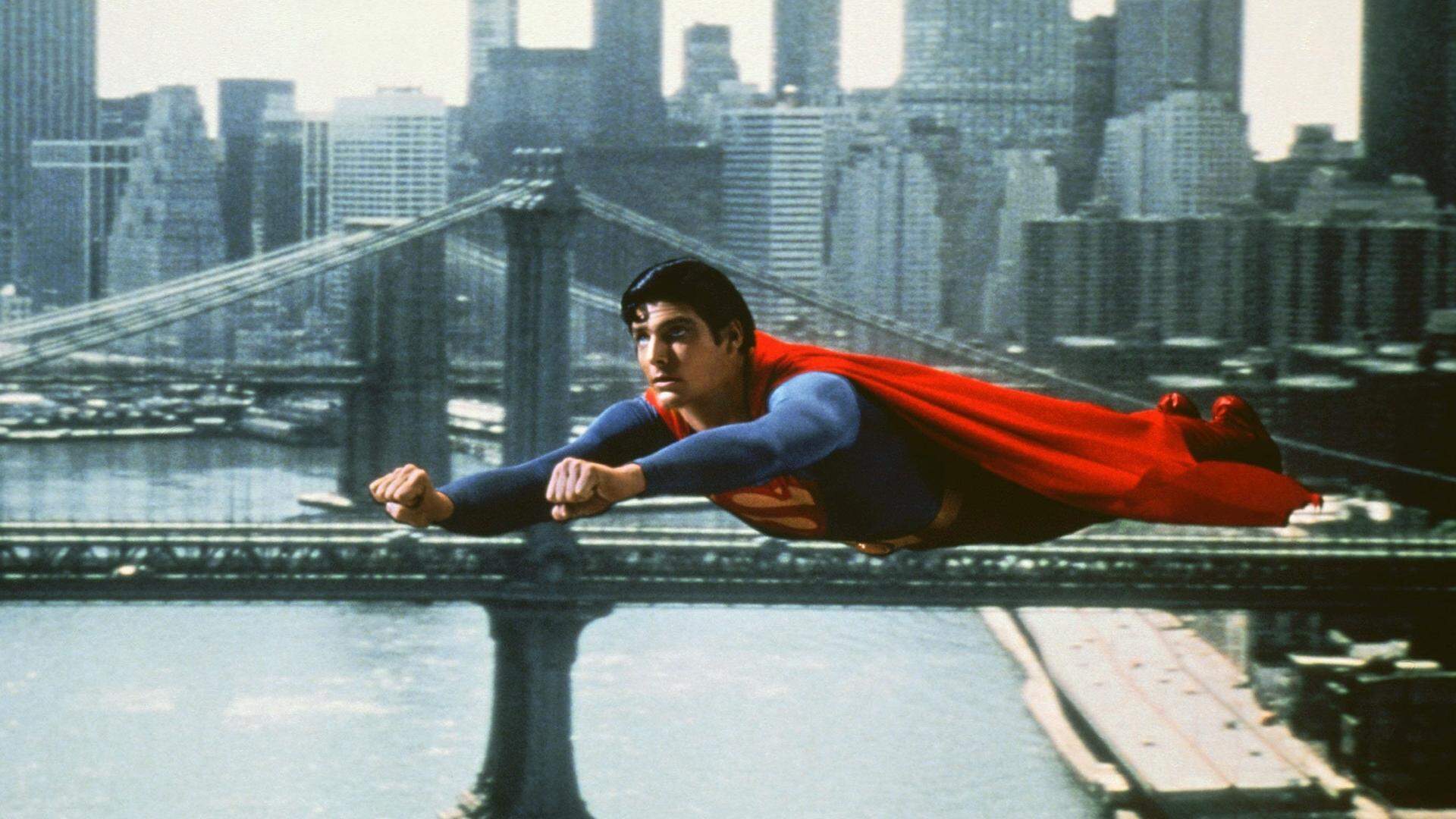 Christopher Reeve als de eerste Superman in een grote film.