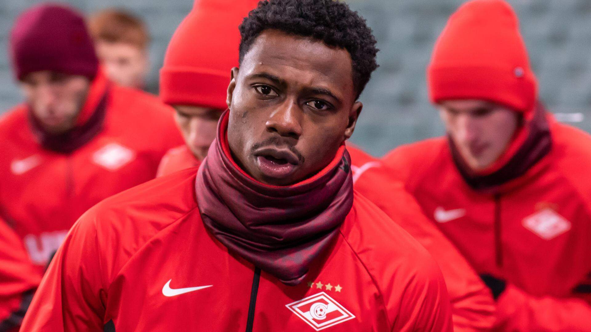 Quincy Promes of Spartak seen during the official training session one day before the UEFA Europa League Group Stage match between Legia Warszawa and Spartak Moscow at Marshal Jozef Pilsudski Legia Warsaw Municipal Stadium. (Photo by Mikolaj Barbanell / SOPA Images/Sipa USA)