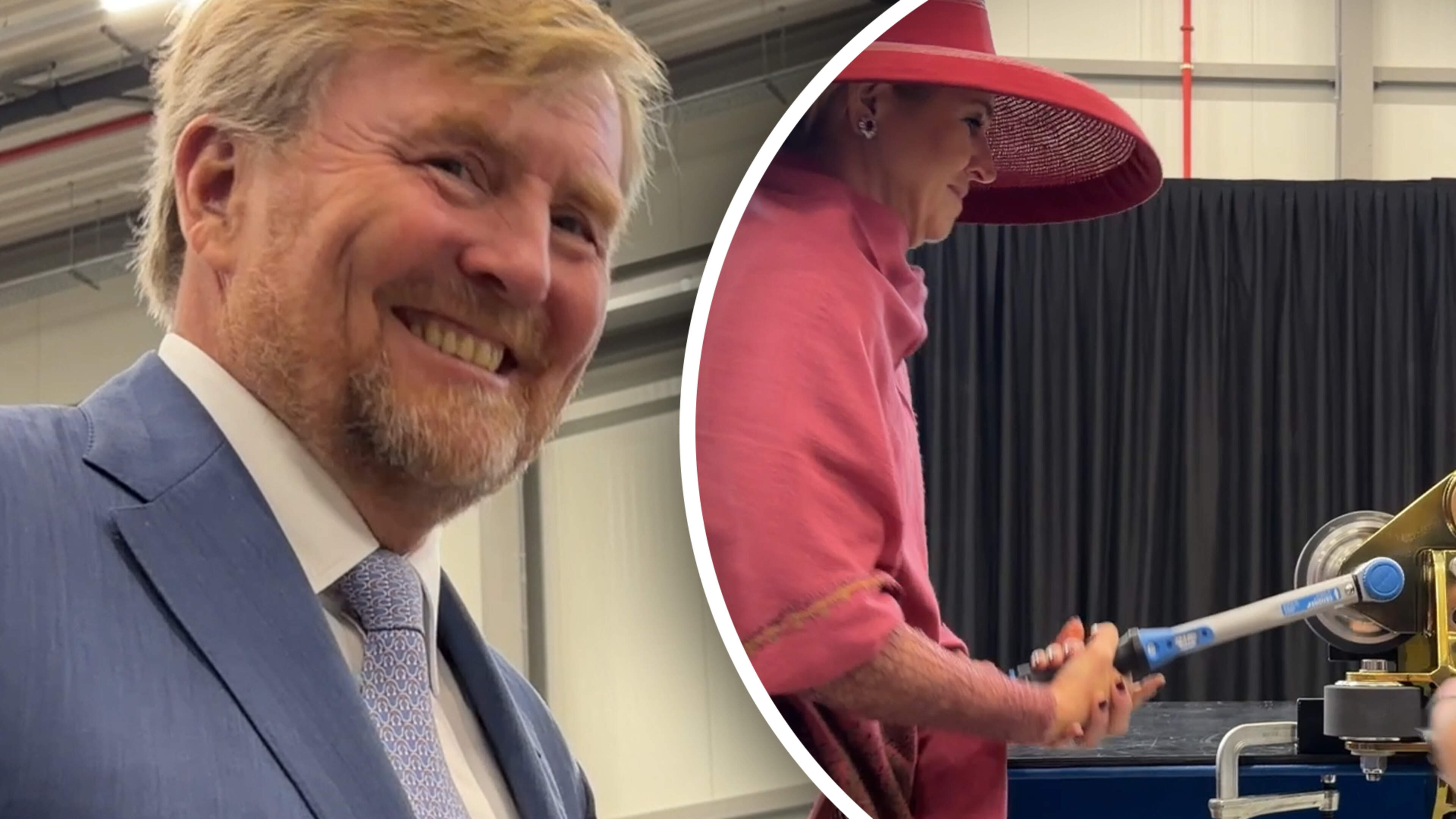 Máxima helpt mee aan bouwen van een achtbaan, Willem-Alexander: ‘Ik hoop dat 'ie niet uit de rails loopt!’