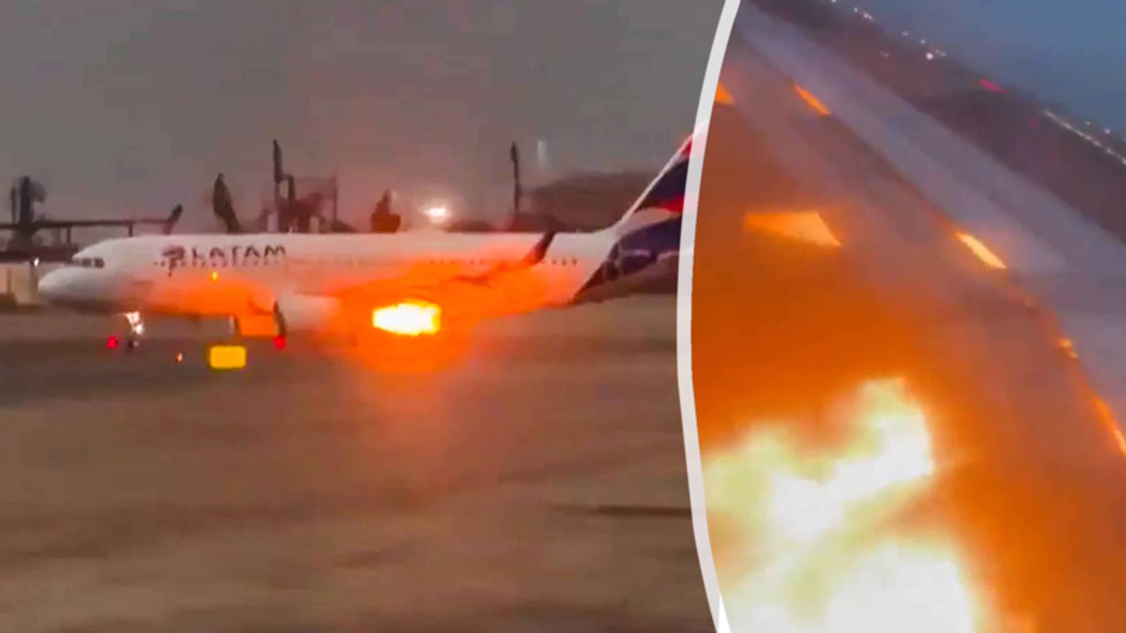 Passagiersvliegtuig vliegt in brand op luchthaven Peru, passagiers geëvacueerd