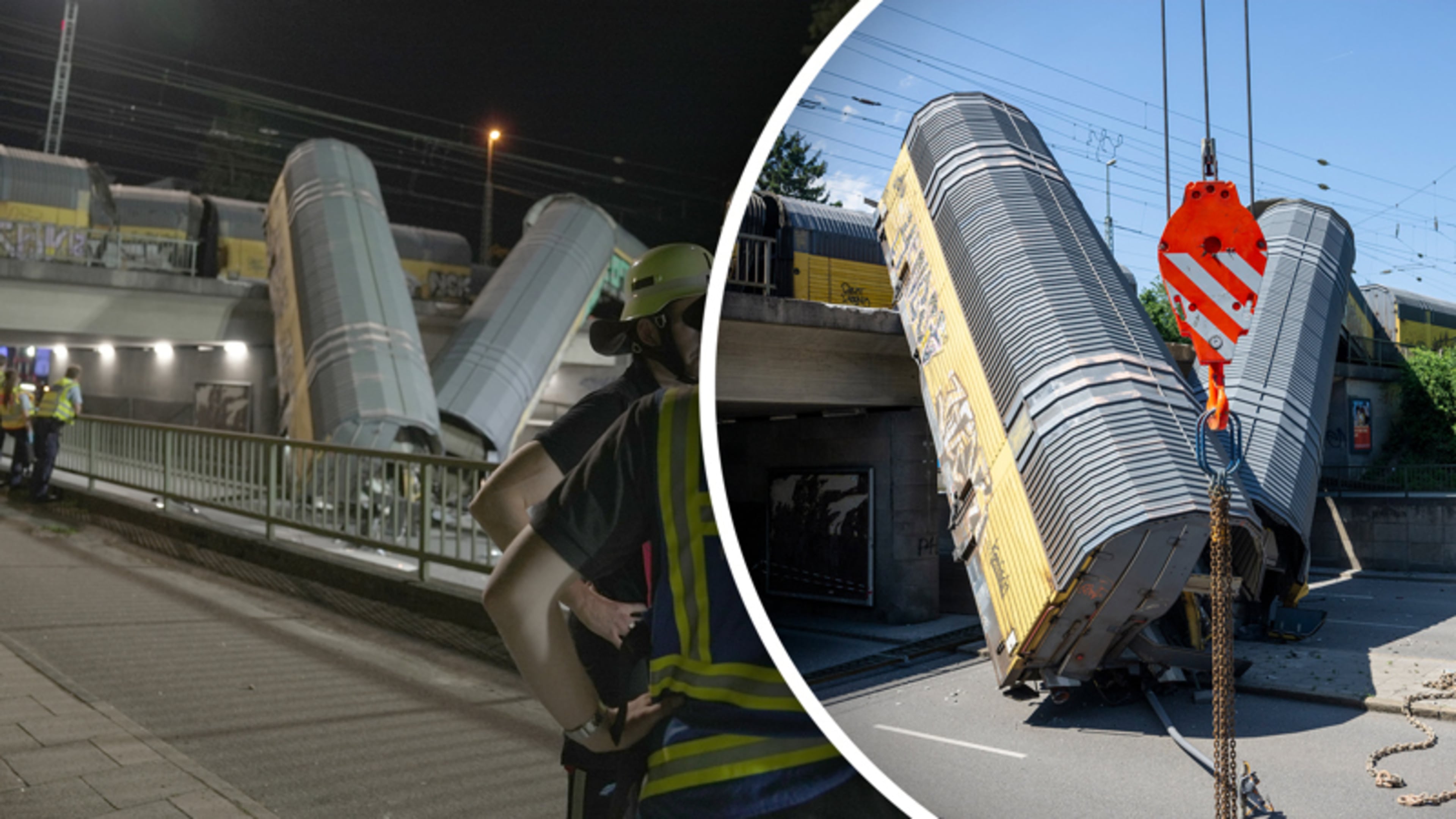 Twee goederentreinen van brug gestort: een persoon zwaargewond