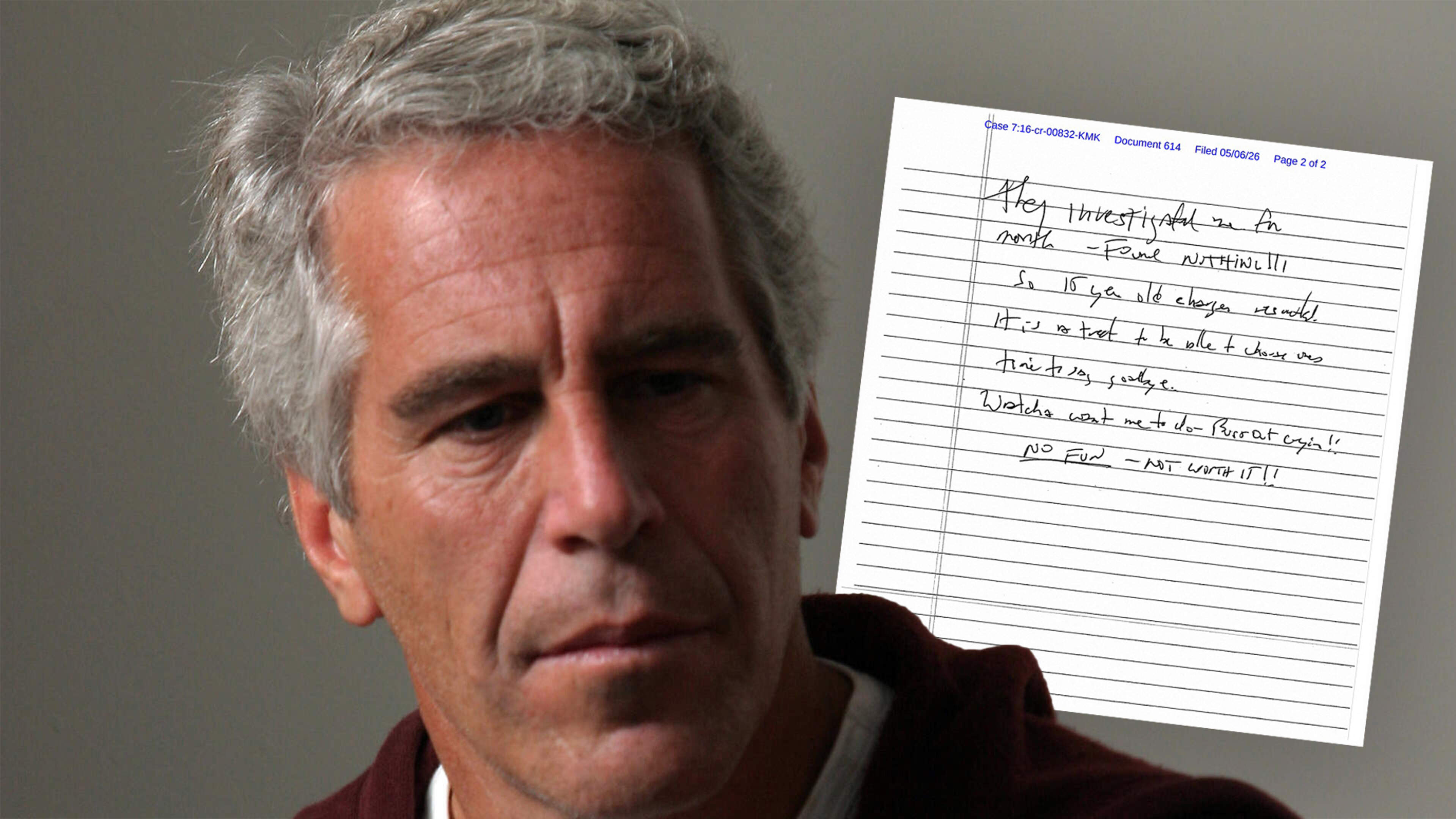 Vermeende afscheidsbrief Jeffrey Epstein vrijgegeven: ’Cadeautje om zelf je afscheid te kiezen’