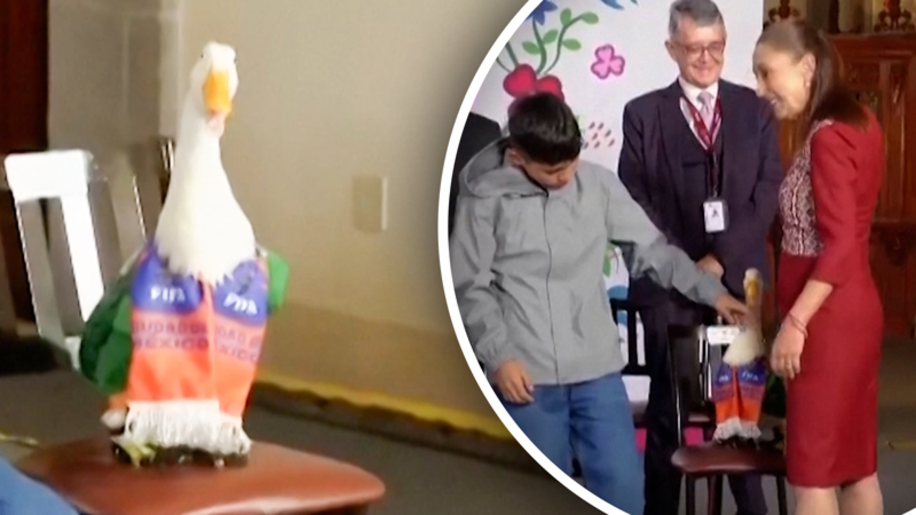 Hilarisch moment: Mexicaanse president schrikt van WK-mascotte
