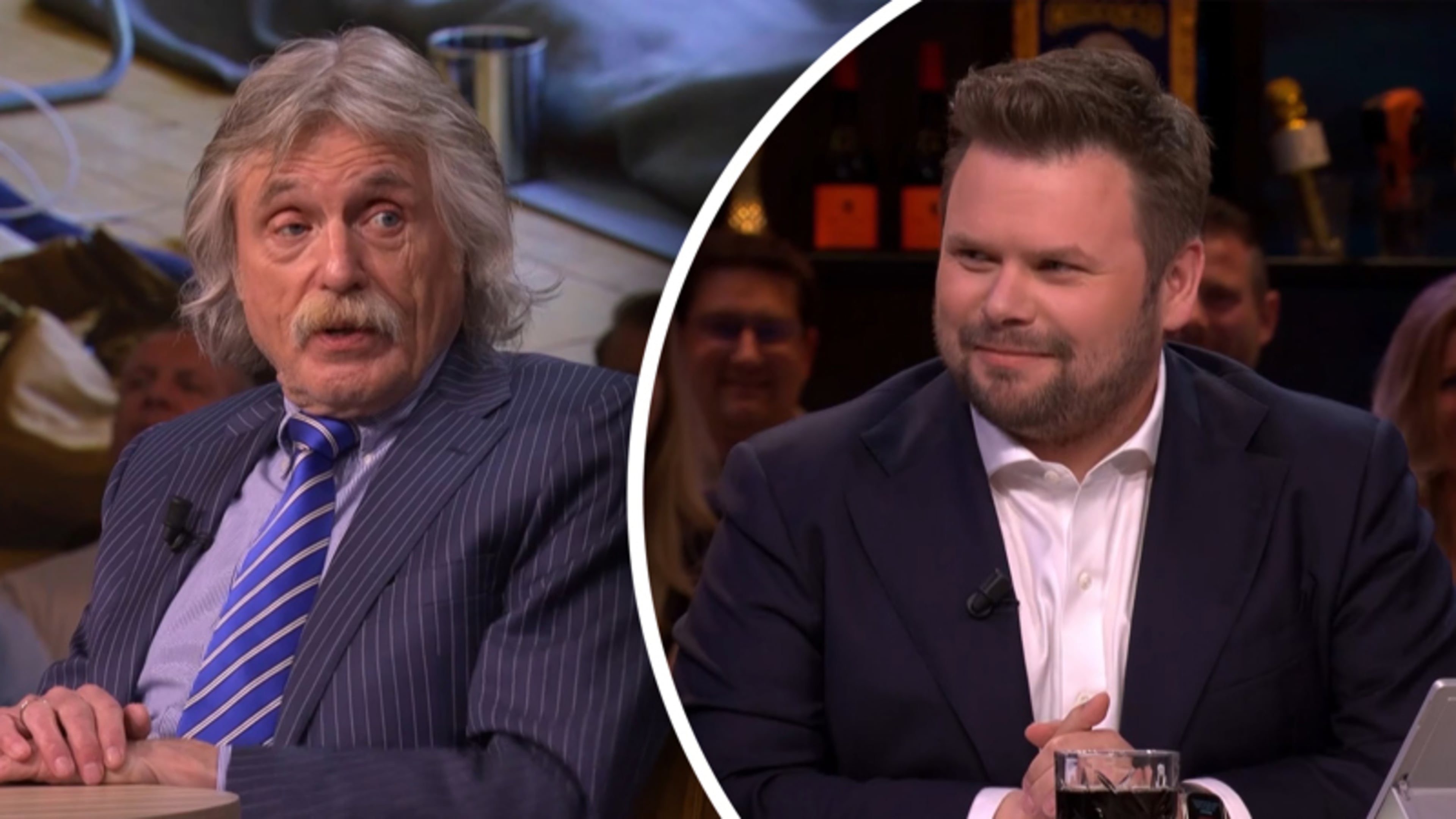 Johan Derksen spreekt Thomas van Groningen aan: ‘Je zit hier niet het jeugdjournaal te presenteren!’