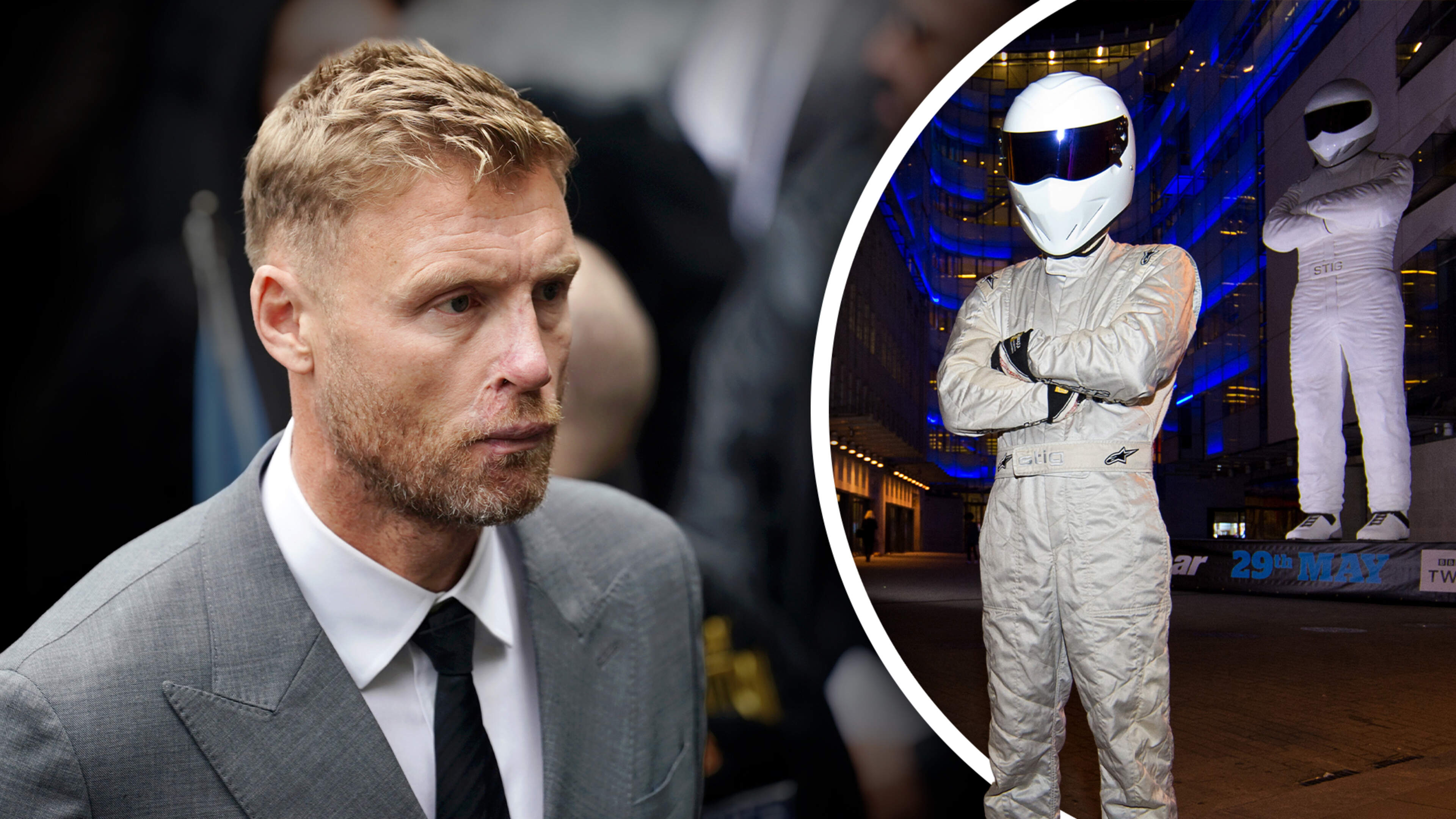 ’Top gear’-coureur The Stig eindelijk eerlijk over horrorcrash die hem en Freddie Flintoff bijna fataal werd: ’Zijn bloed spoot over me heen’