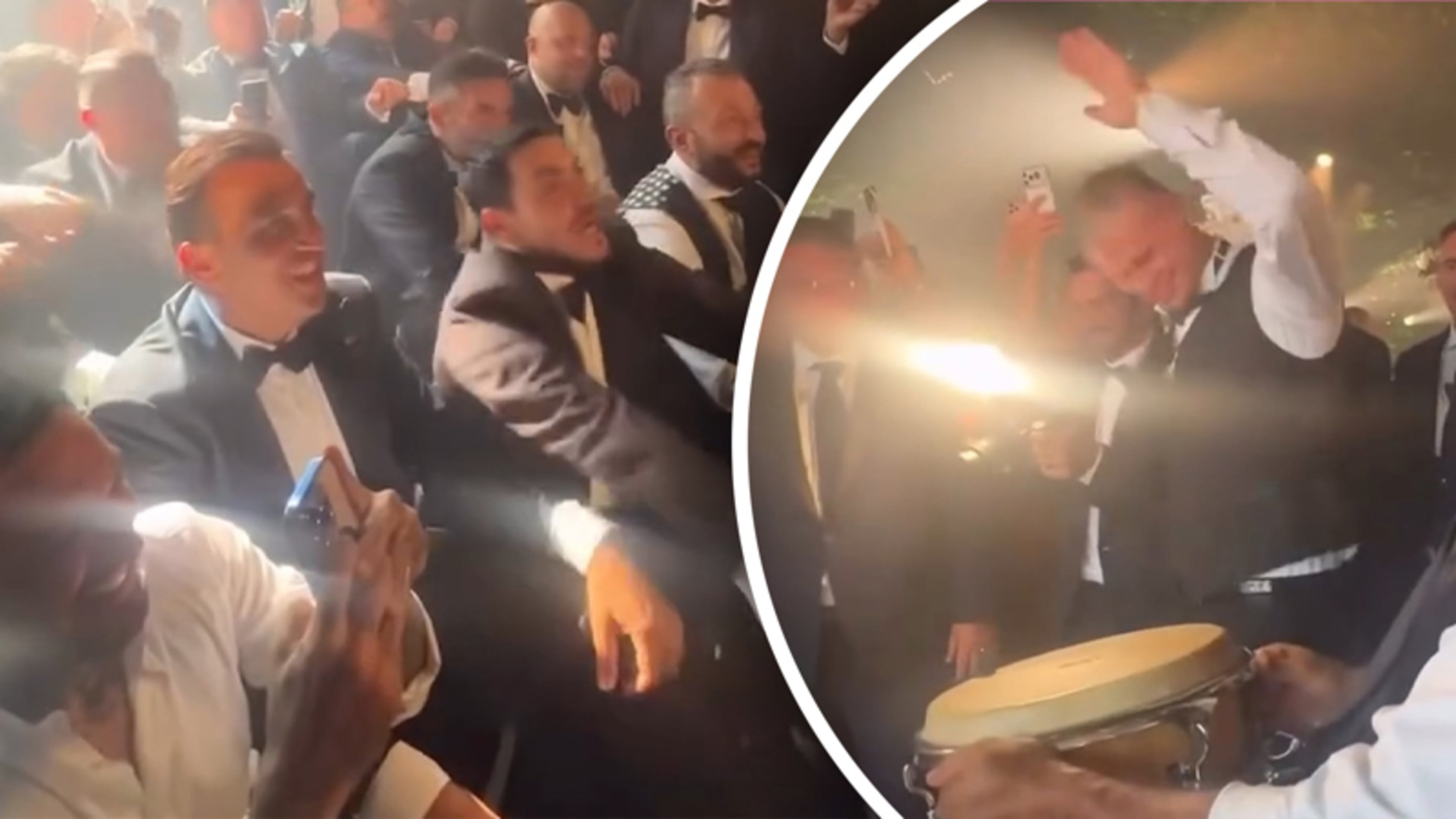 Haaland doet Viking Row op bruiloft van ploeggenoot Donnarumma