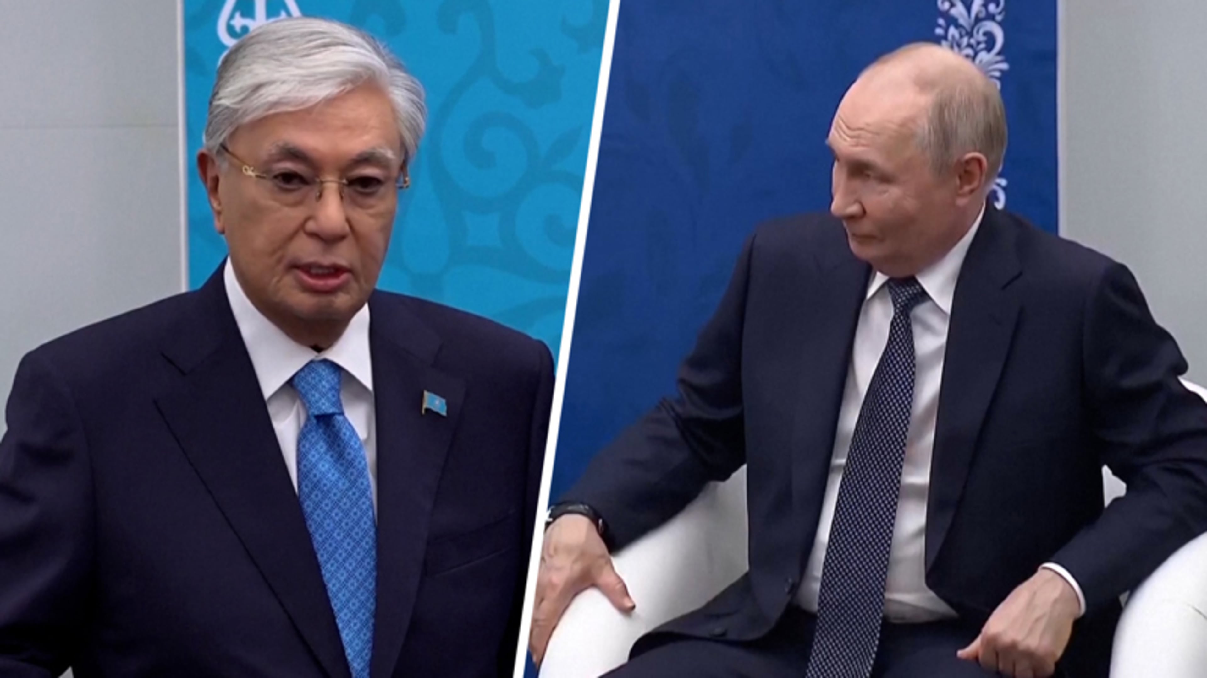 Poetin ongemakkelijk na opmerking president van Kazachstan: ‘Deze oorlog moet stoppen’