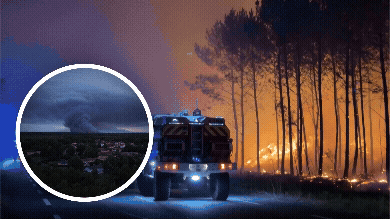 Bosbrand in Zuidwest-Frankrijk zorgt voor evacuaties en dikke rookwolken
