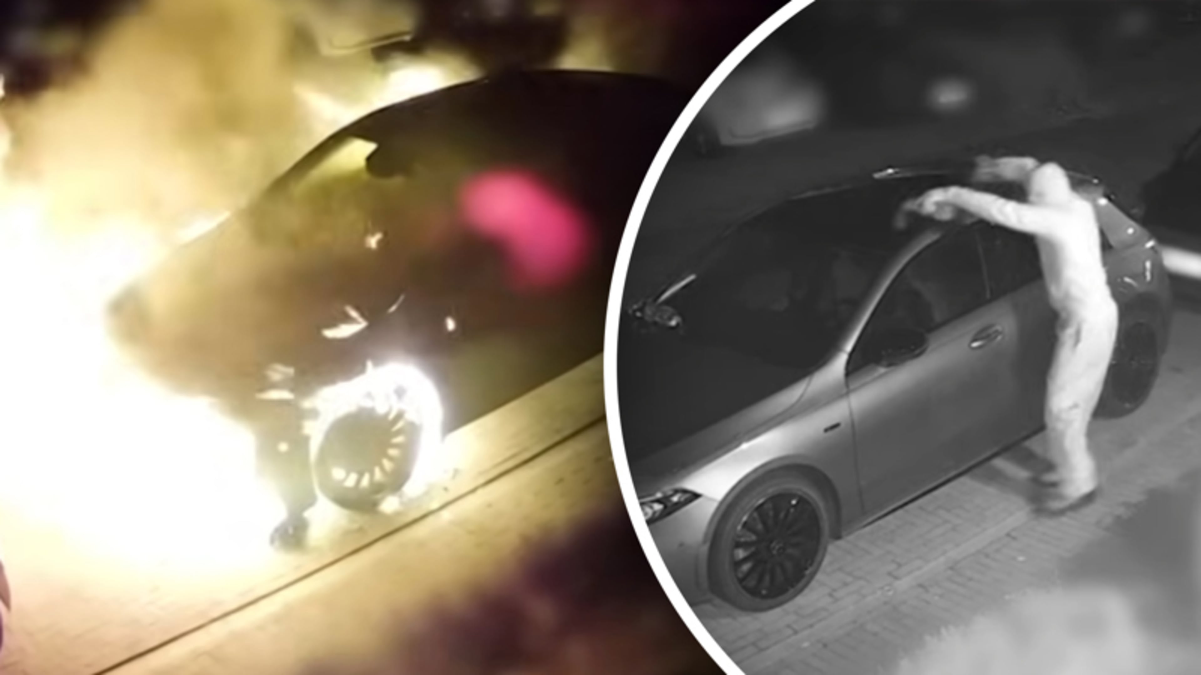 Bewakingsbeeld: vlammenzee na hondsbrutale actie crimineel in Valkenswaard