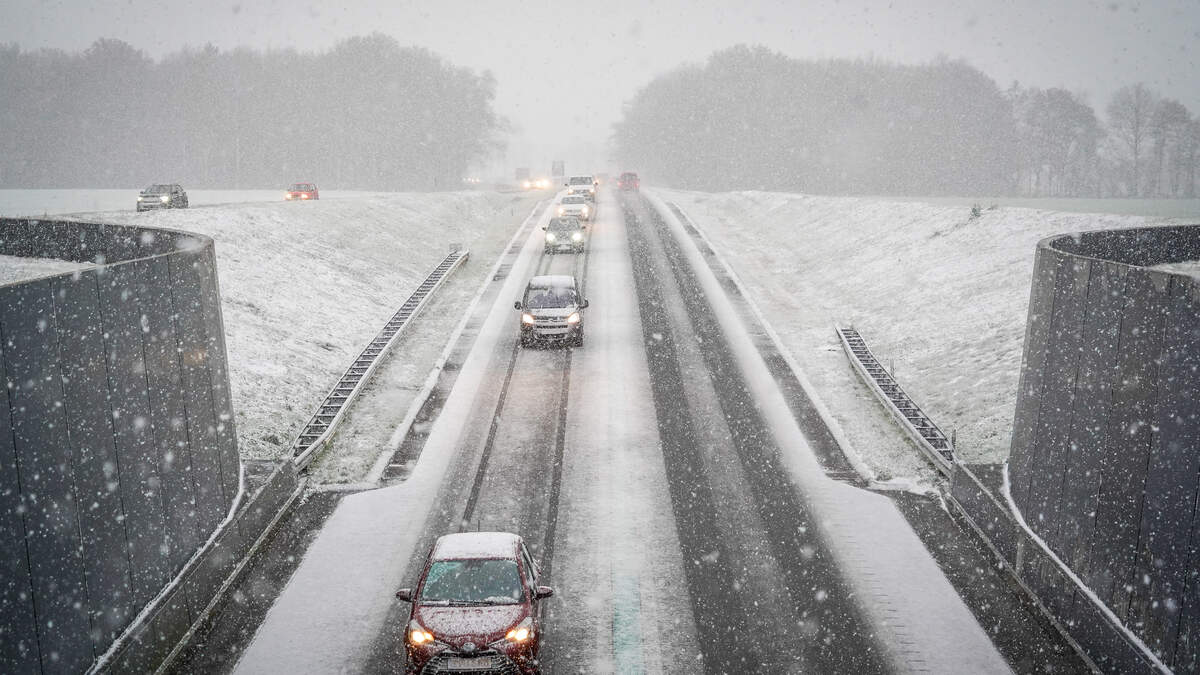 オランダ北東部の冬の天候によりコードイエロー：雪と滑りやすい道路