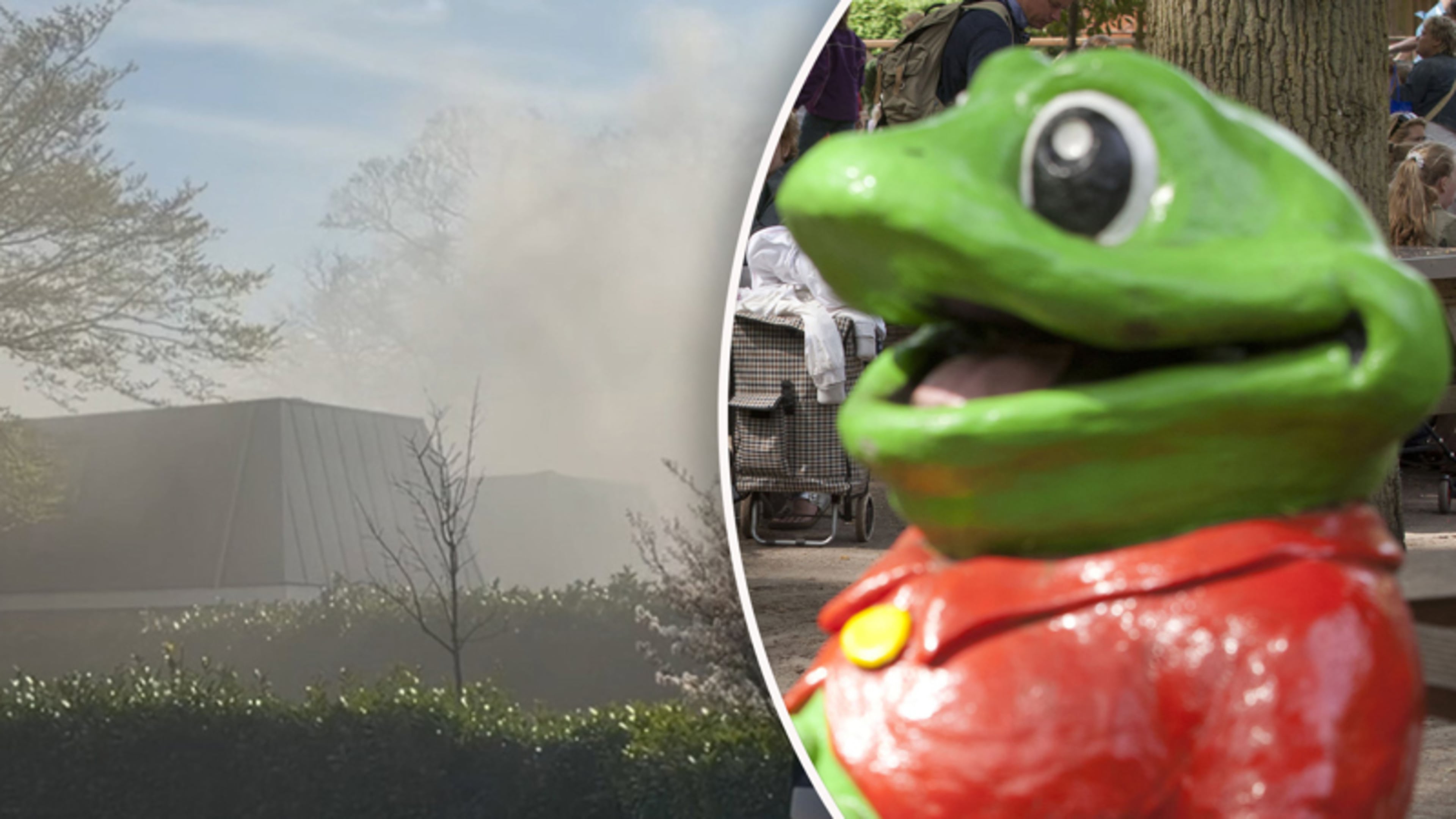 Grote rookwolken door brand op vakantiepark Duinrell