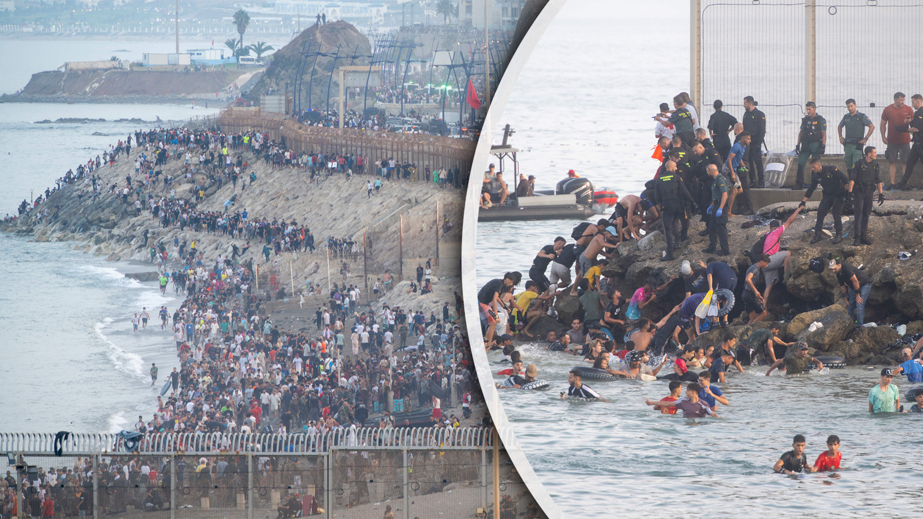 LIVE | Bijna 50.000 migranten aangekomen in Spaanse exclave Ceuta na massale bestorming vanuit Marokko, zeker 18 doden