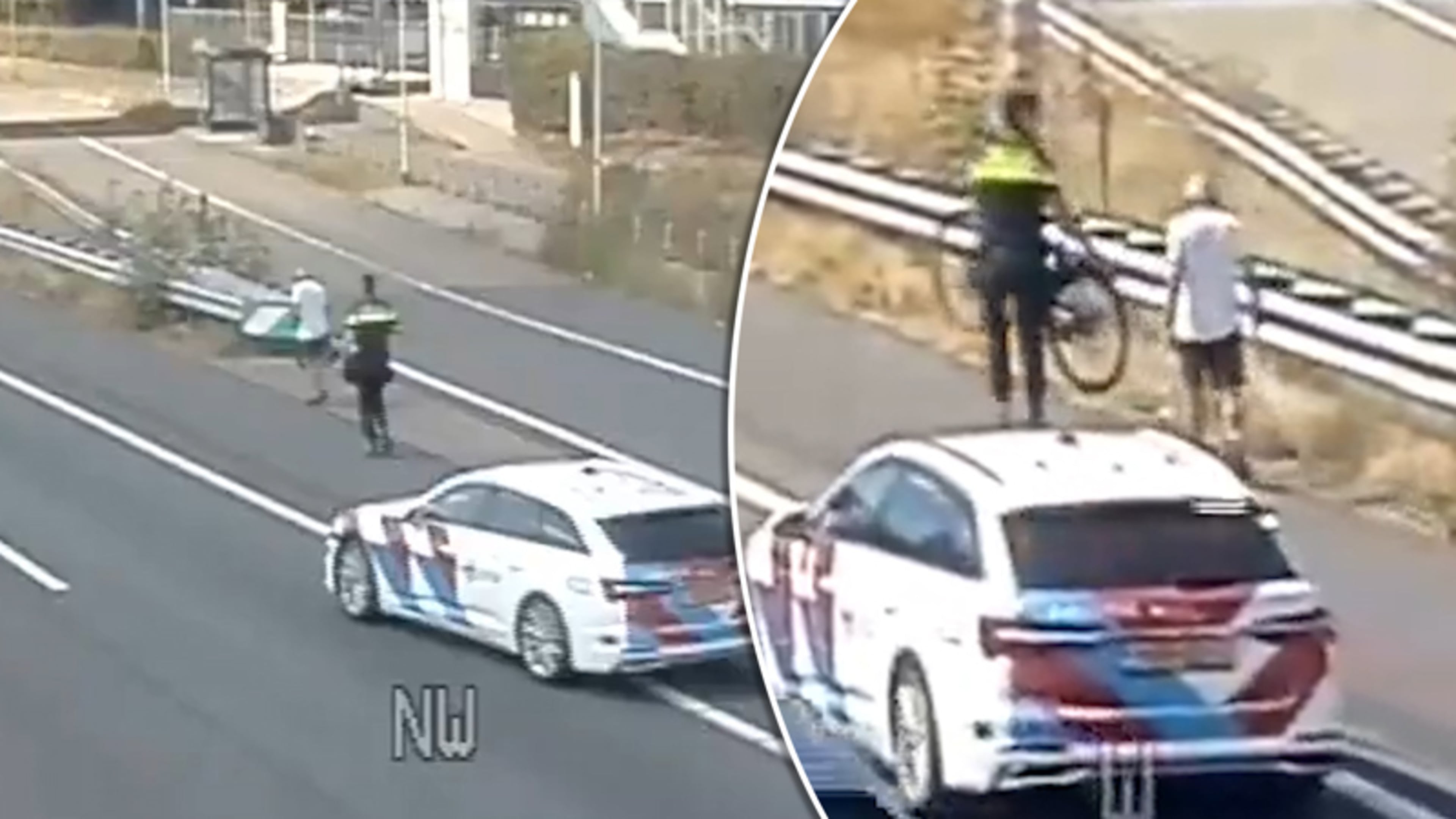Politie helpt man verloren fiets van drukke A12 te redden