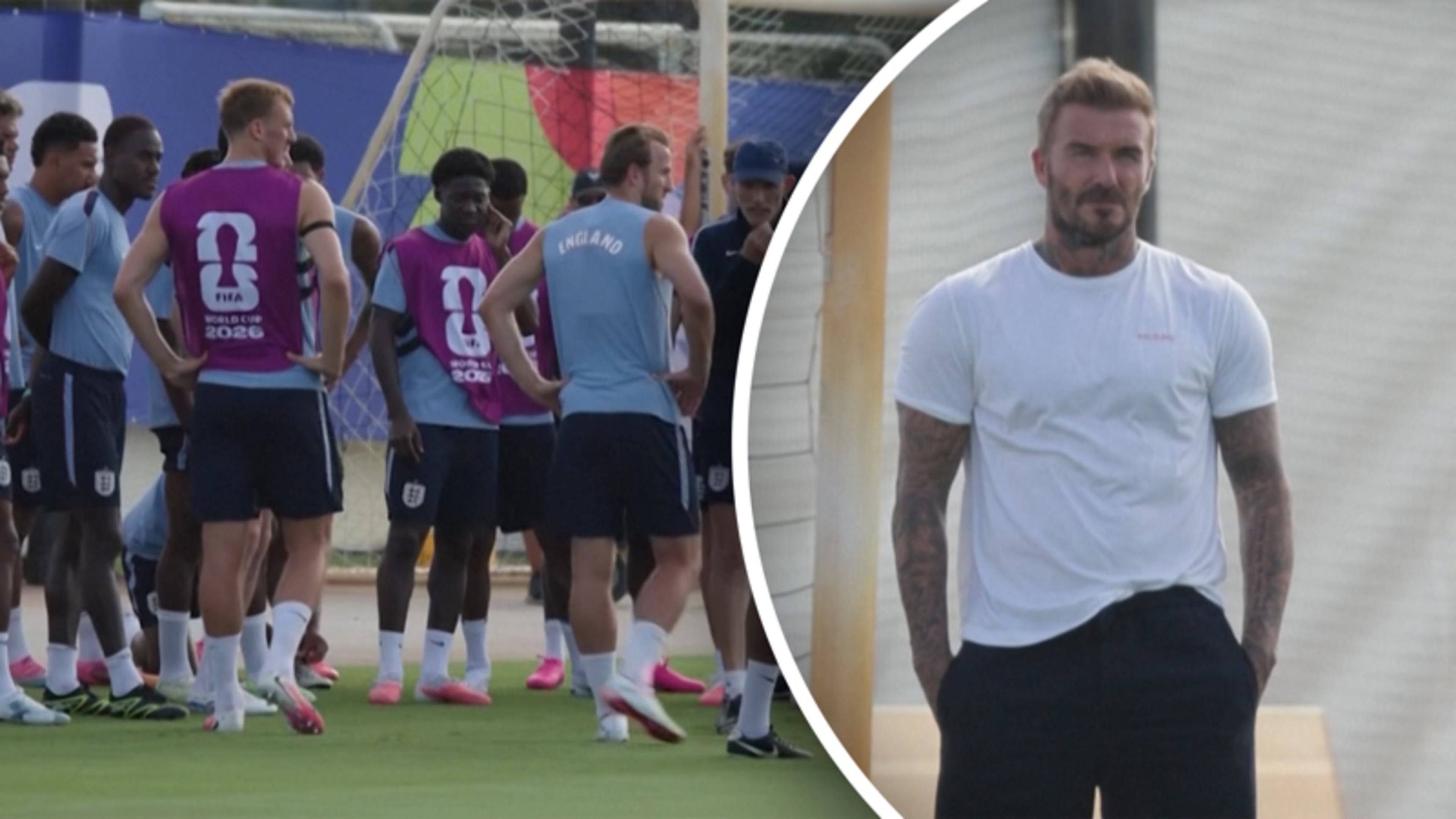 Zien: Beckham duikt op bij laatste training voor WK-kraker tegen Noorwegen