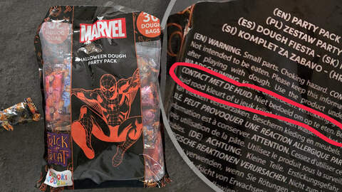 De ’Halloween Dough Party pack’ is door sommige klanten van de Action verward met snoep.